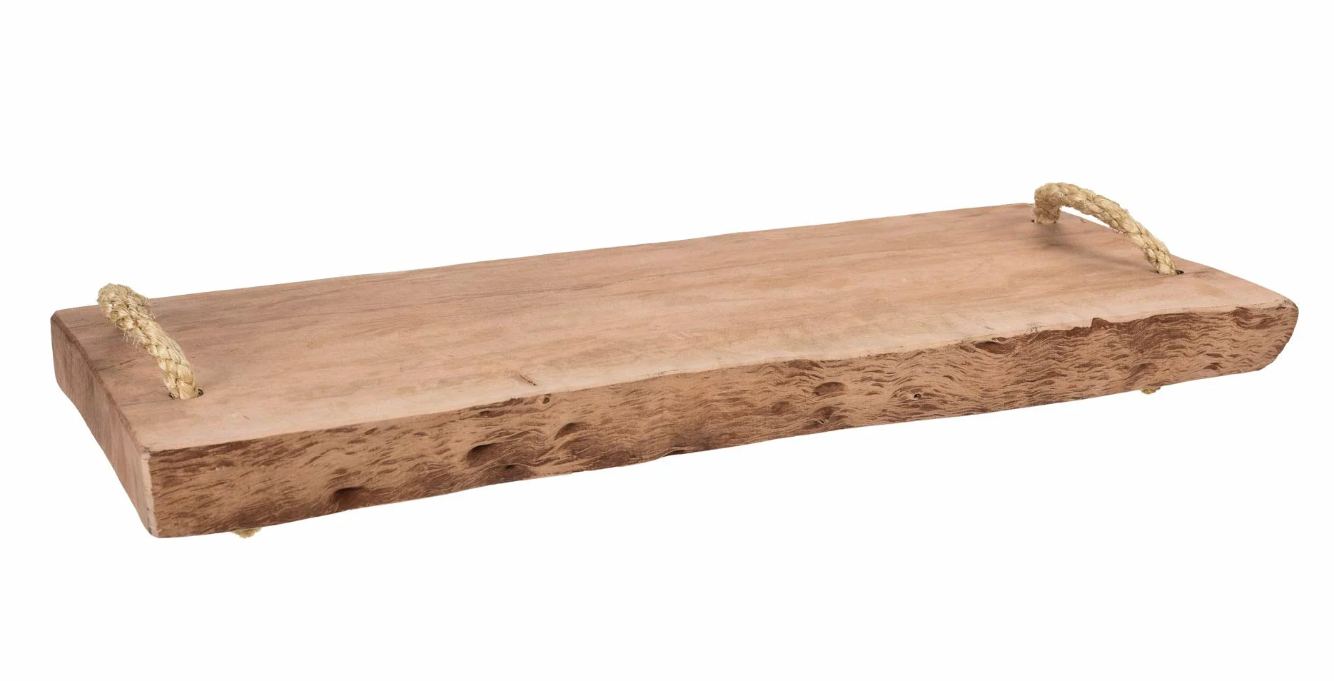 Spetebo Półmisek do serwowania z litego drewna 50 x 20 cm z 2 uchwytami do przenoszenia – drewniana deska do serwowania taca do serwowania