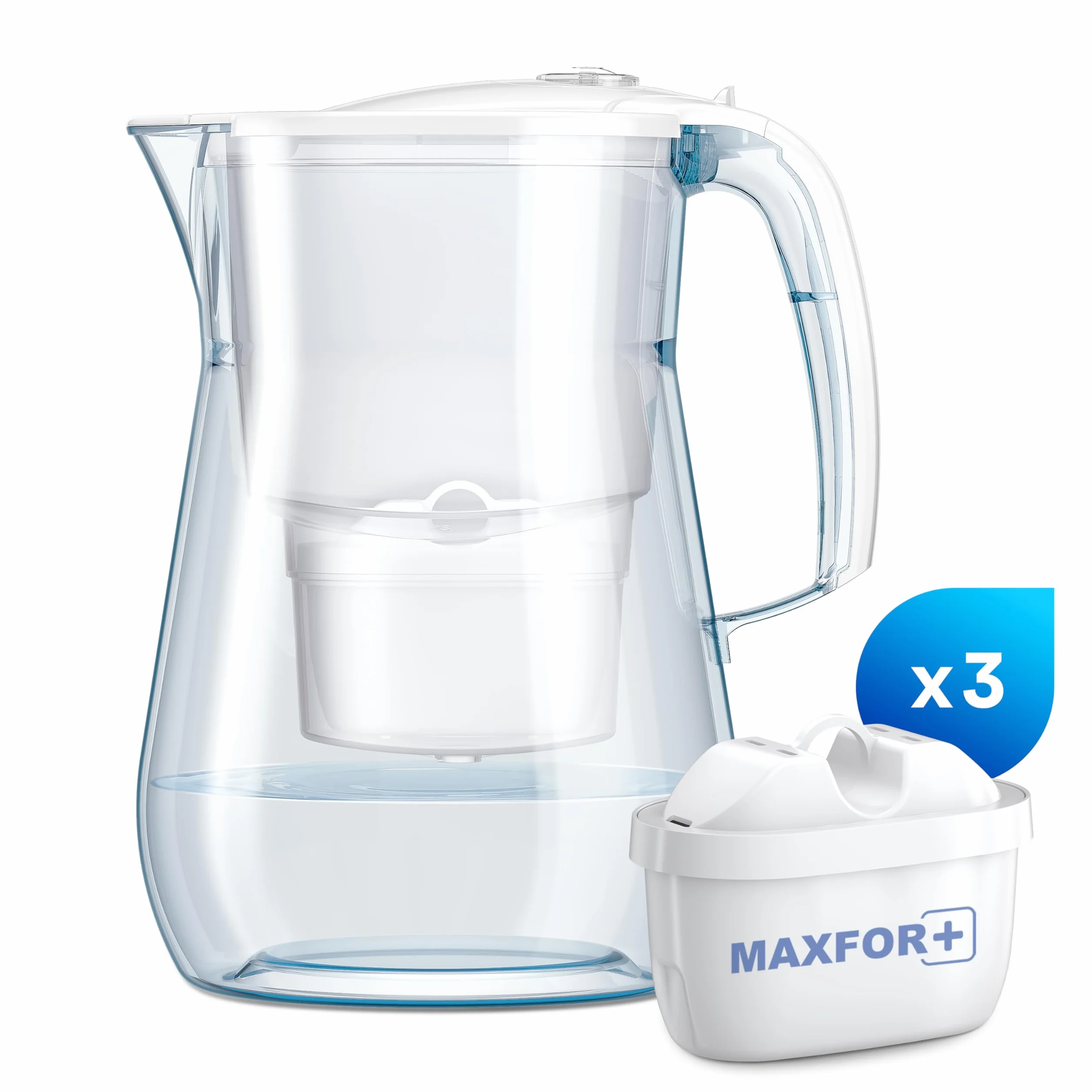 AQUAPHOR Filtr do wody Onyks biały 3 filtry MaxFOR+ 4,2 l karafka redukuje wapno i chlor