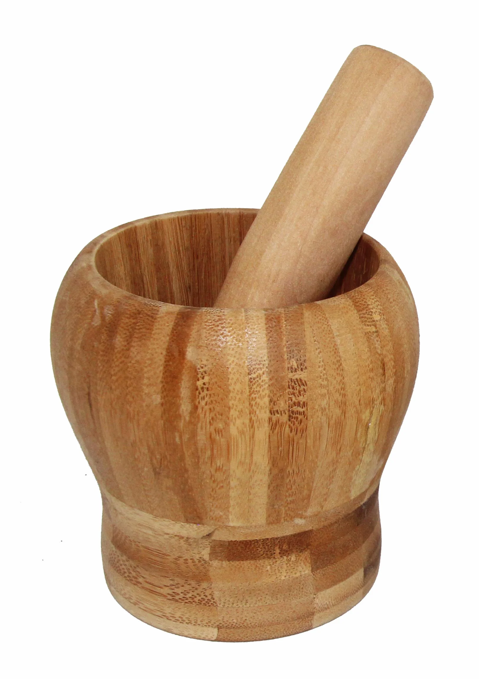 Moździerz i tłuczek z drewna bambusowego, rozdrabniacz do przypraw, ziół itd. 11 cm