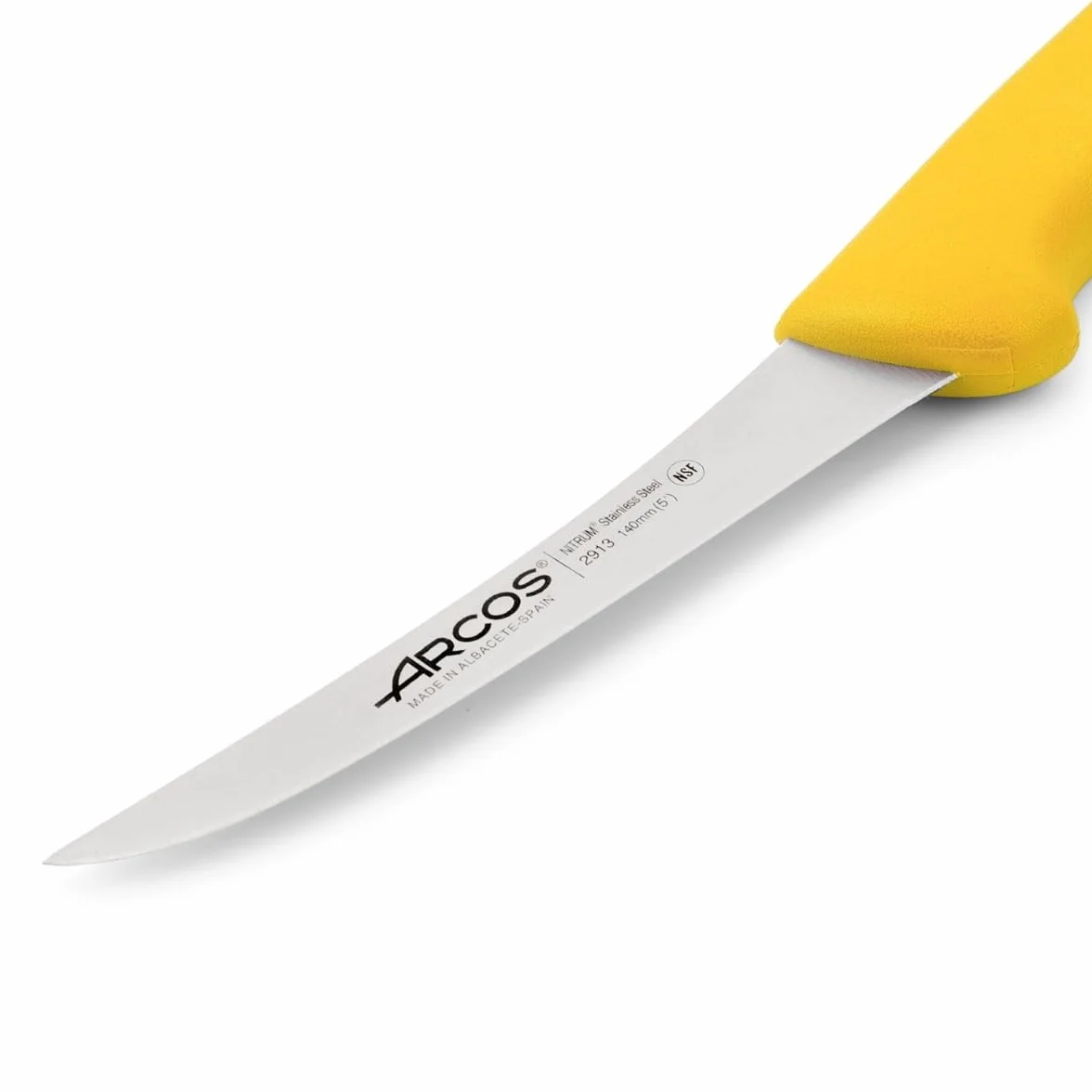 ARCOS Nóż do krojenia kości z mięsa, 140 mm, ergonomiczny uchwyt z polipropylenu, seria 2900, kolor żółty