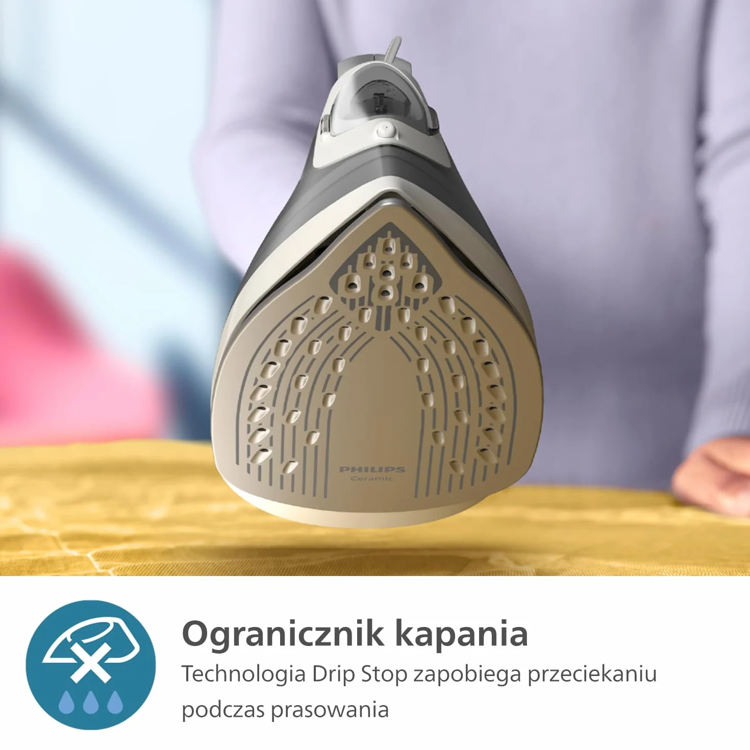Philips Żelazko Parowe z Serii 2000 - Do 25 g/min Strumienia Pary, Moc 2000W, Zbiornik wody 250 ml, Szybkie Usuwanie Zagnieceń, 4 Ustawienia Pary, Ceramiczna Stopa, Lekkie, Kolor Szary (DST2020/80)