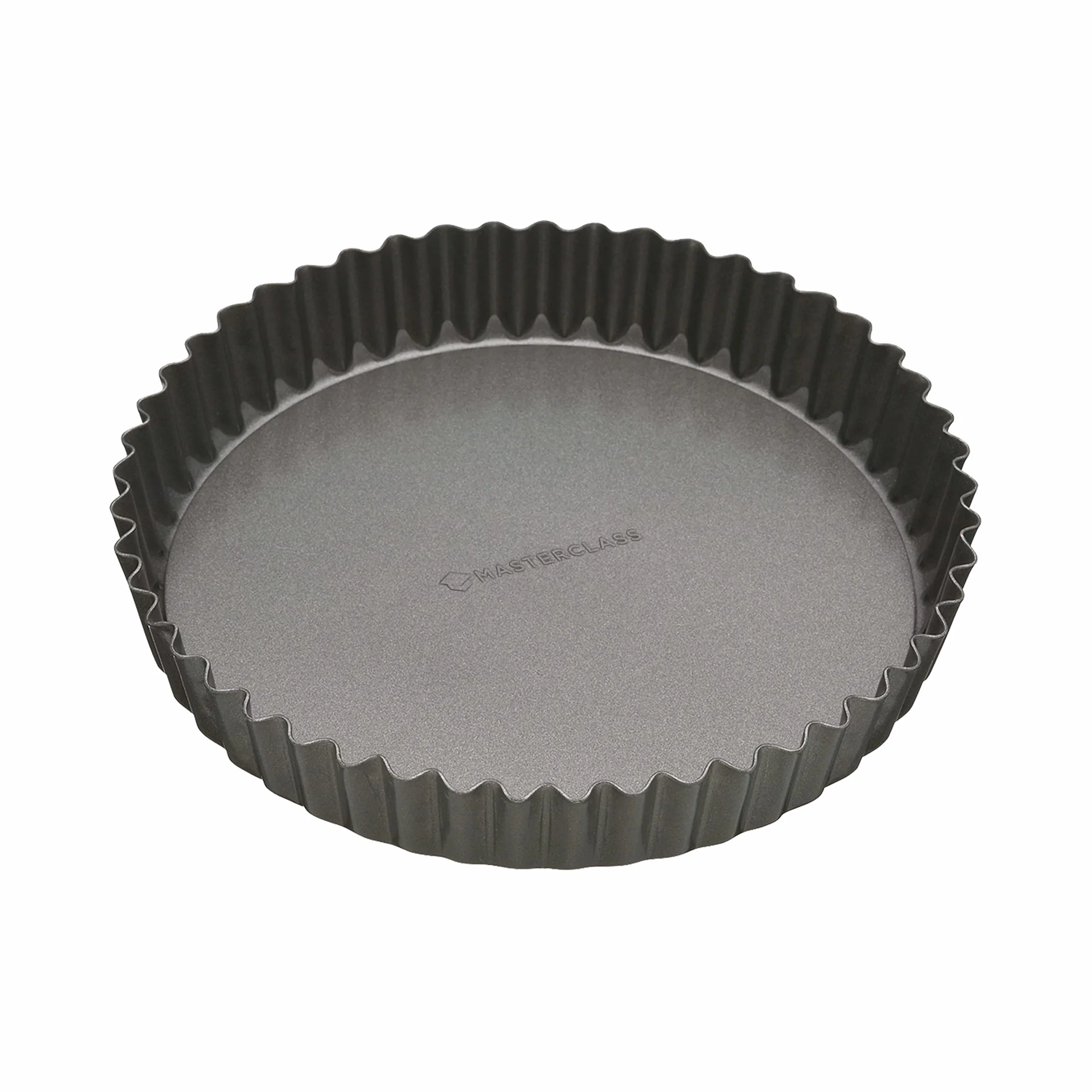 MasterClass Nieprzywierająca forma do tart i quiche z powłoką nieprzywierającą bez PTFE, PFOA i BPA, solidna stal węglowa o grubości 1 mm, karbowana stal węglowa, okrągła 23 cm (9''), z rękawem