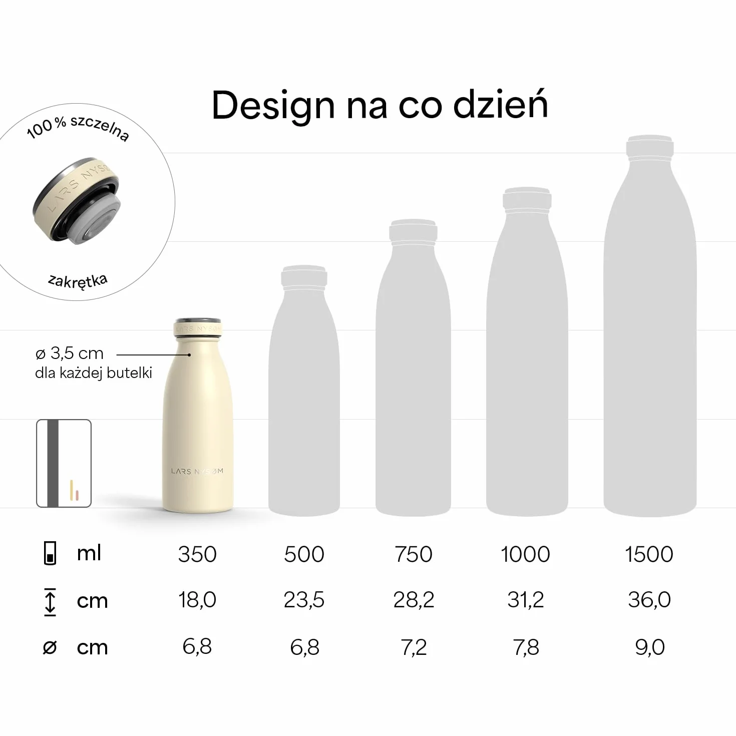 LARS NYSØM stalowa butelka 350ml, 500ml, 750ml, 1L, 1,5 litra | Flaszka termiczna odpowiednia do napojów gazowanych | Butelka na wodę do sportu, jogi (Berry Red, 350ml)