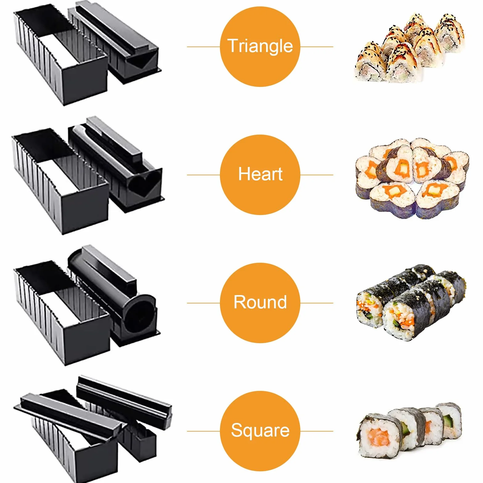 INHEMI zestaw do robienia sushi 10-częściowy czarny