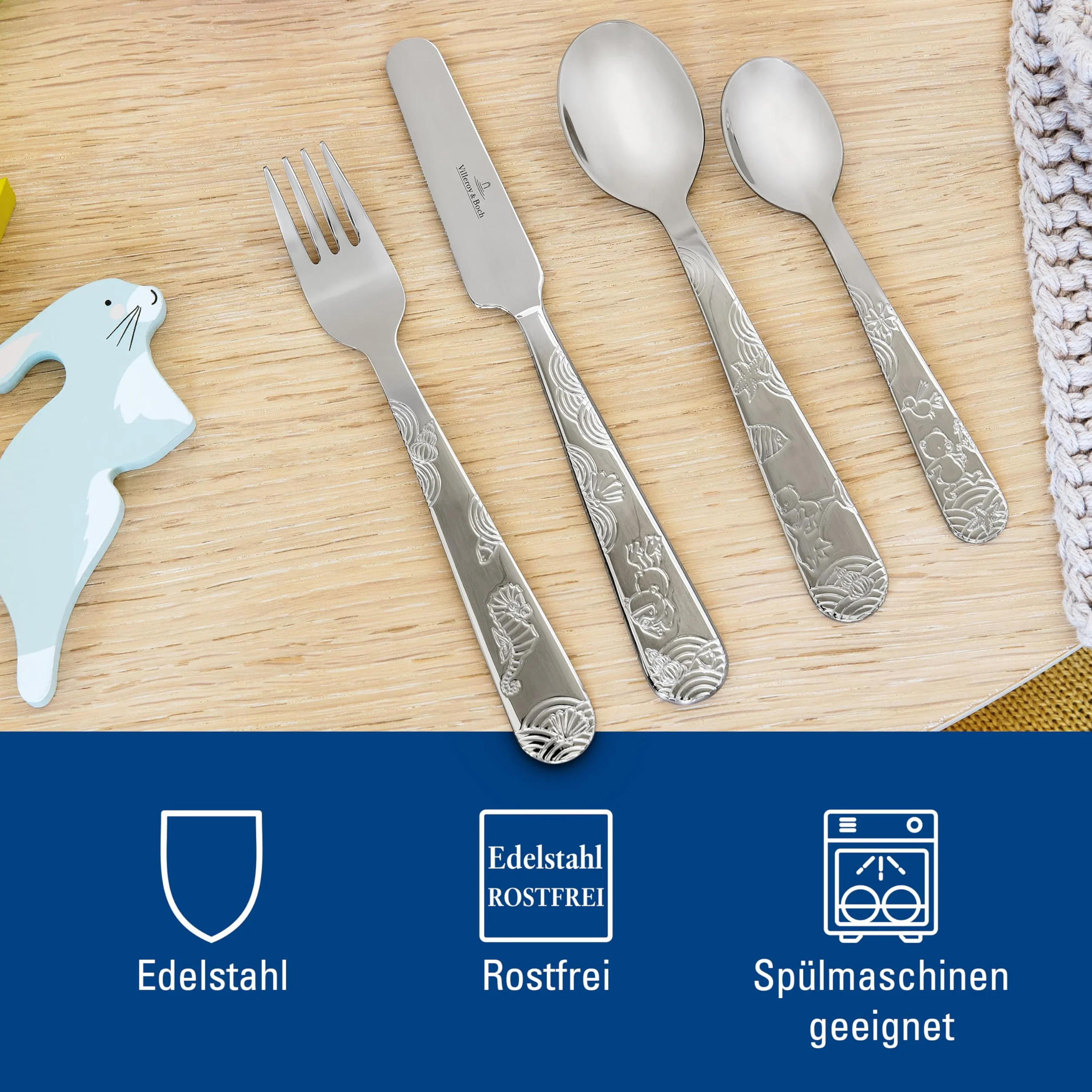 Villeroy & Boch Villeroy und Boch Happy as a Bear sztućce dla dzieci, 4-częściowy, stal nierdzewna
