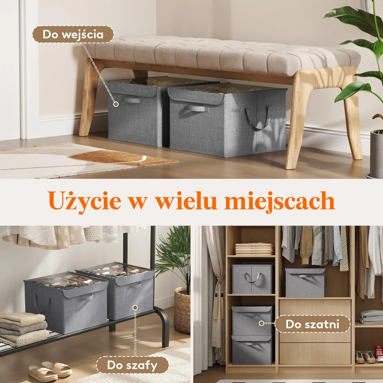 Lifewit Organizer na buty do szafy, regulowane przegródki, przezroczyste pudełko na 16 par, składane, jasnoszary