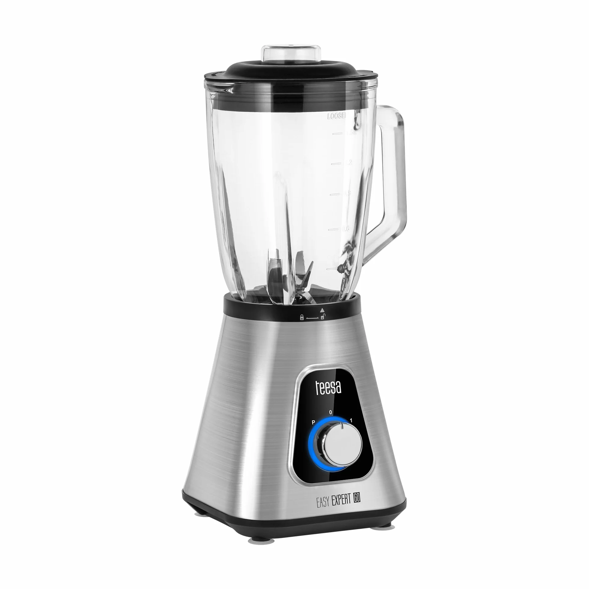 Teesa Blender Kielichowy Easy EXPERT GO Moc 1300 W Szklany Kielich o Pojemności 1,5 L Kruszy Lód TSA3549