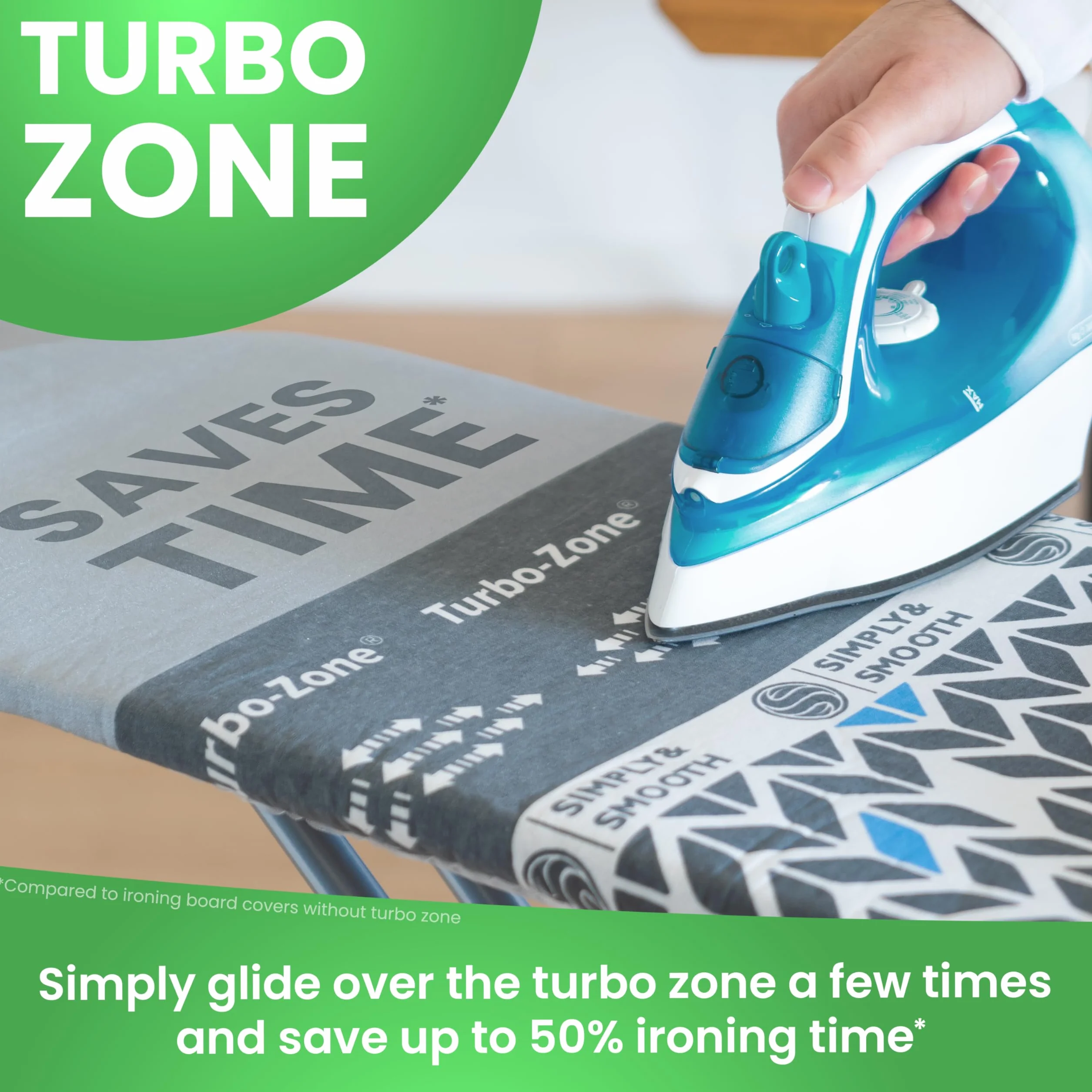 SimplySmooth Turbo pokrowiec na deskę do prasowania 110 x 30 do 115 x 35 cm, do żelazka parowego, z napinaczami