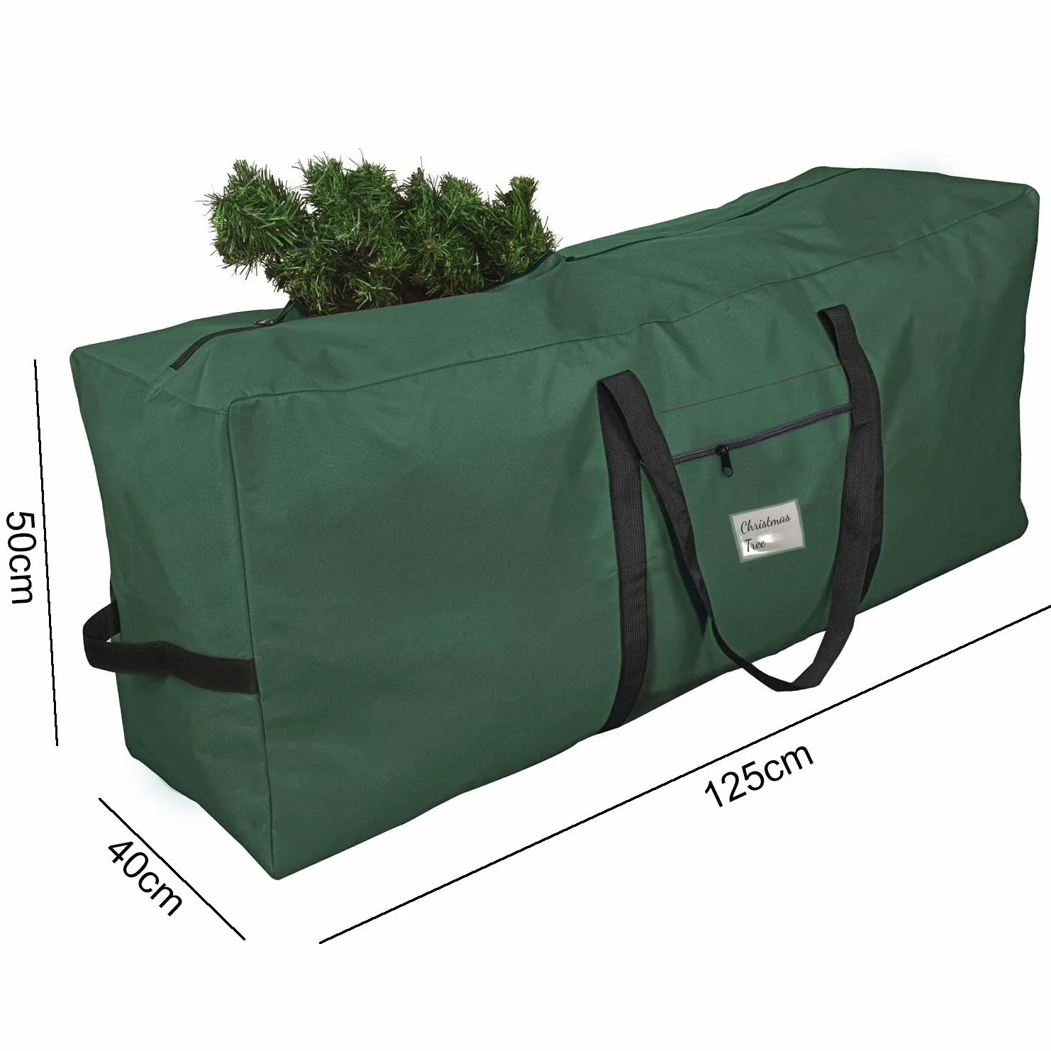 Torba do przechowywania choinki 125 cm prostokątna zielona
