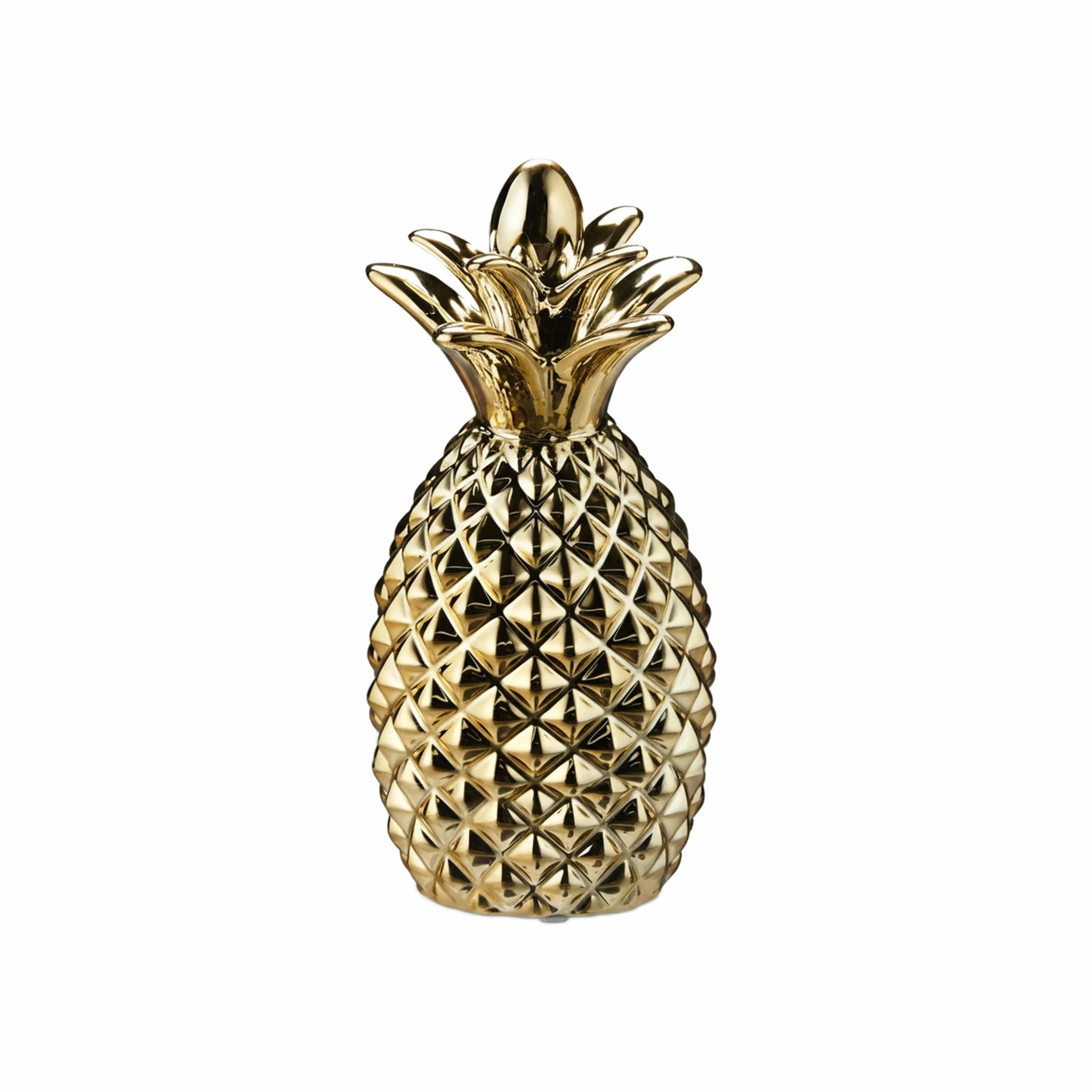 Relaxdays skarbonka ananas, dekoracyjna puszka na pieniądze, 24 x 10,5 cm, złoty