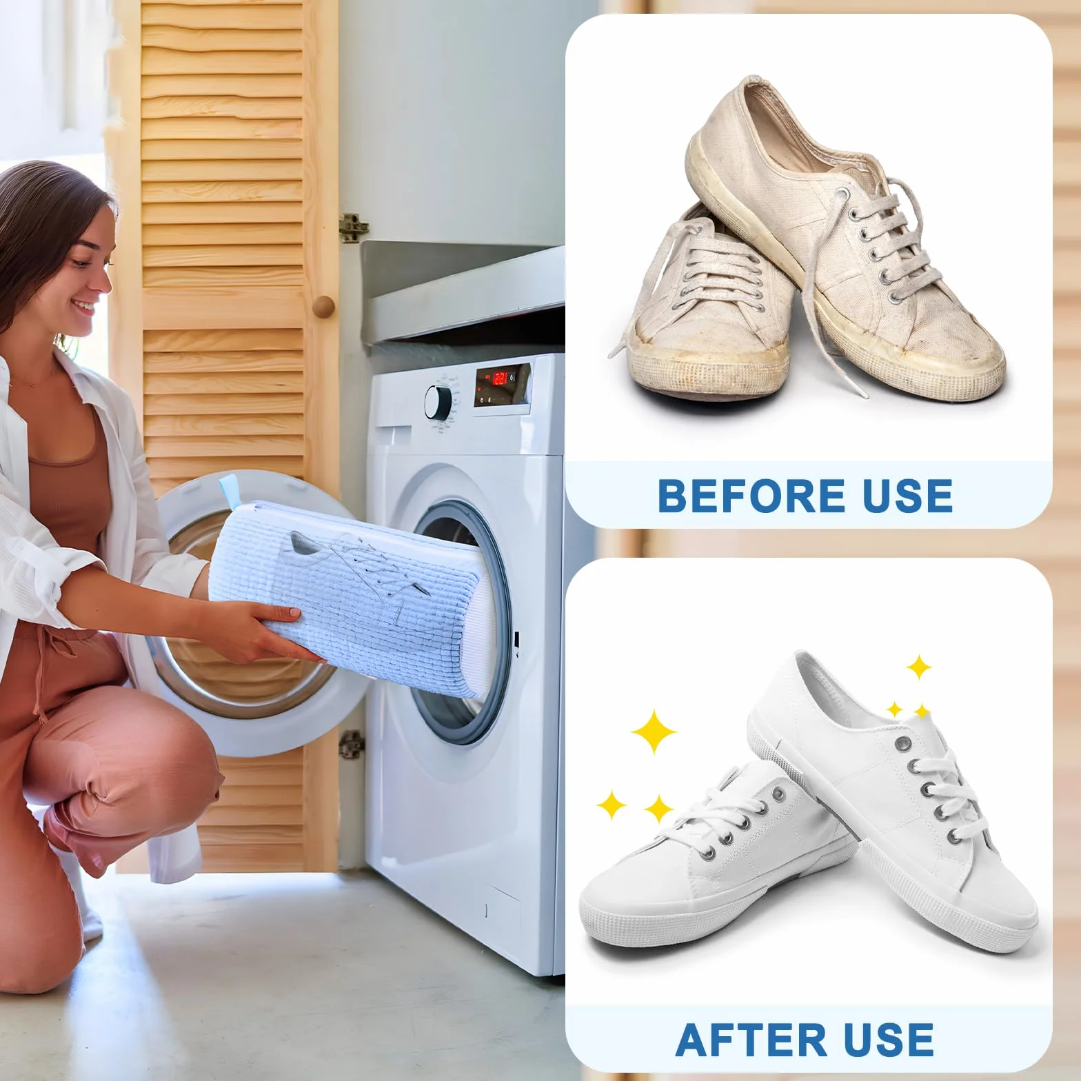 Teletrogy 2 szt. worek do prania buty Sneaker niebieski