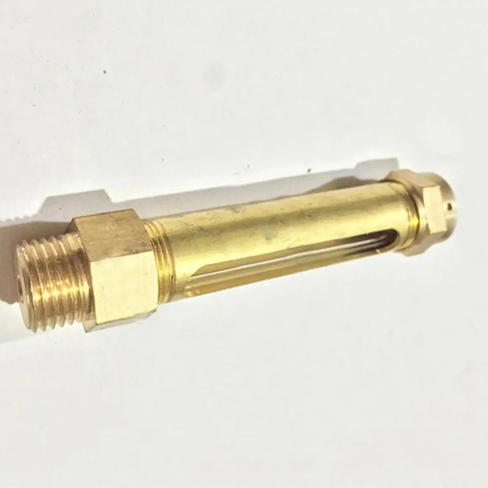 Oil Level Indicator, Length 80/100/150/200mm M10 M12 M16 1/4" 3/8" 1/2" BSP Lube Devices Brass Oil Level Gauge Indicator Sight Glass for Lathes Sump 1PC(Length 150mm,1/2")