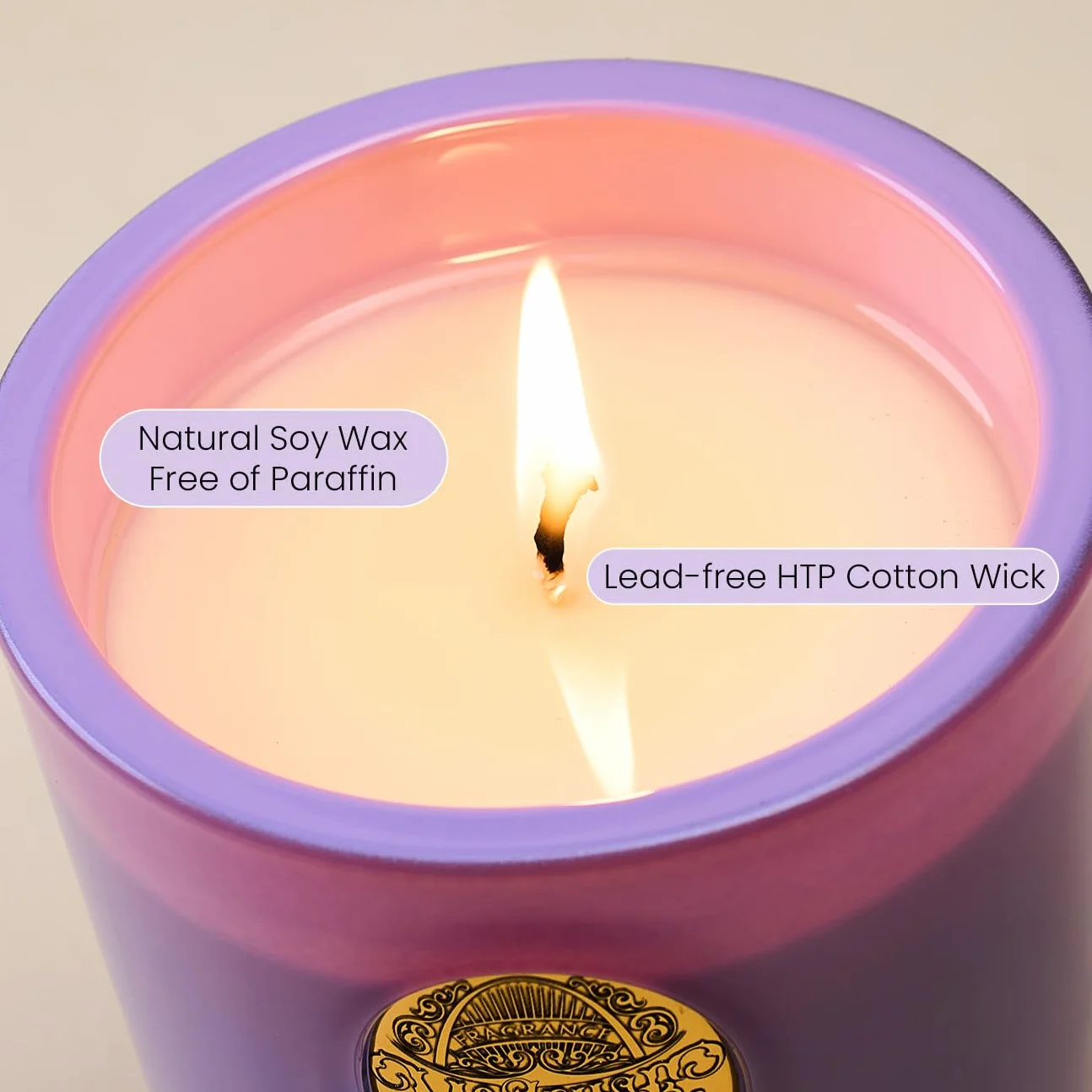 M&SENSE 10.2 oz Soy Wax Candle Lilac Blossom Scented 55 Hour Burn Aromatherapy Gift