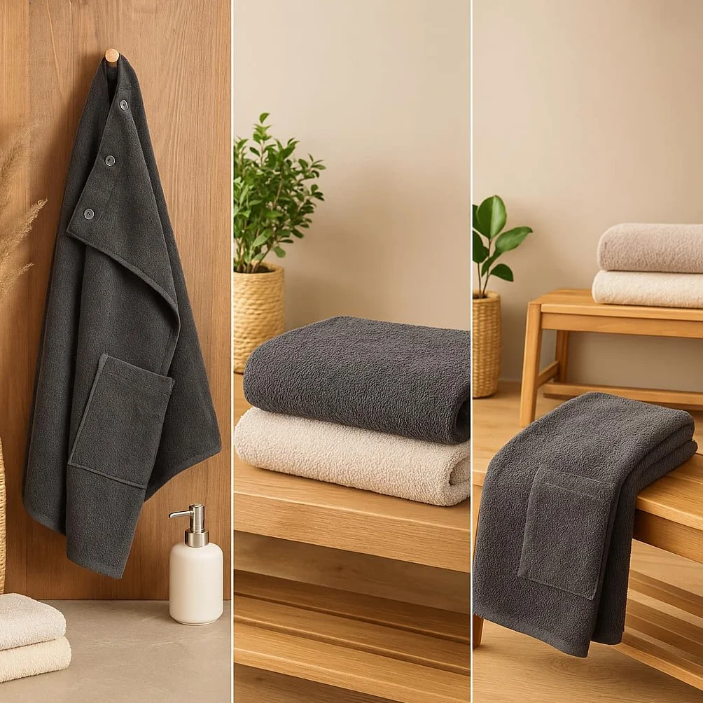 Betz kilt do sauny Berlin – ręcznik do sauny dla mężczyzn z 100% bawełny, 420 g/m² – regulowany za pomocą guzików i gumowego ściągacza - ręcznik do sauny z kieszenią, kilt do wellness i spa, kolor