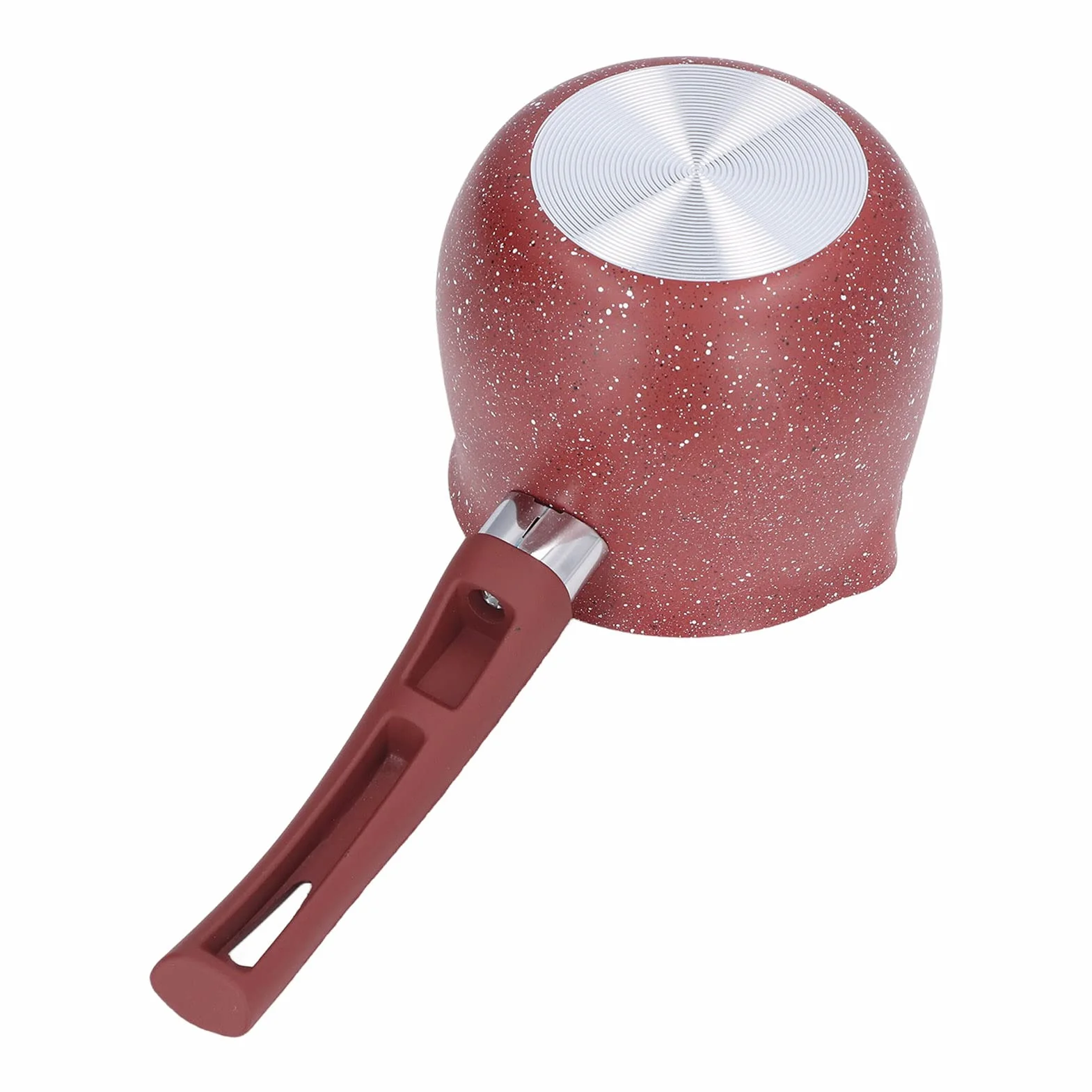 Patelnia do Mleka, 10 Cm Dia Nieprzywierający Rondel z Wylewkami Patelnia do Sosu Ze Stopu Aluminium Emaliowana Wewnątrz Powłoka Mały Garnek z Pojedynczym Uchwytem na Masło Kawowe(czerwony)