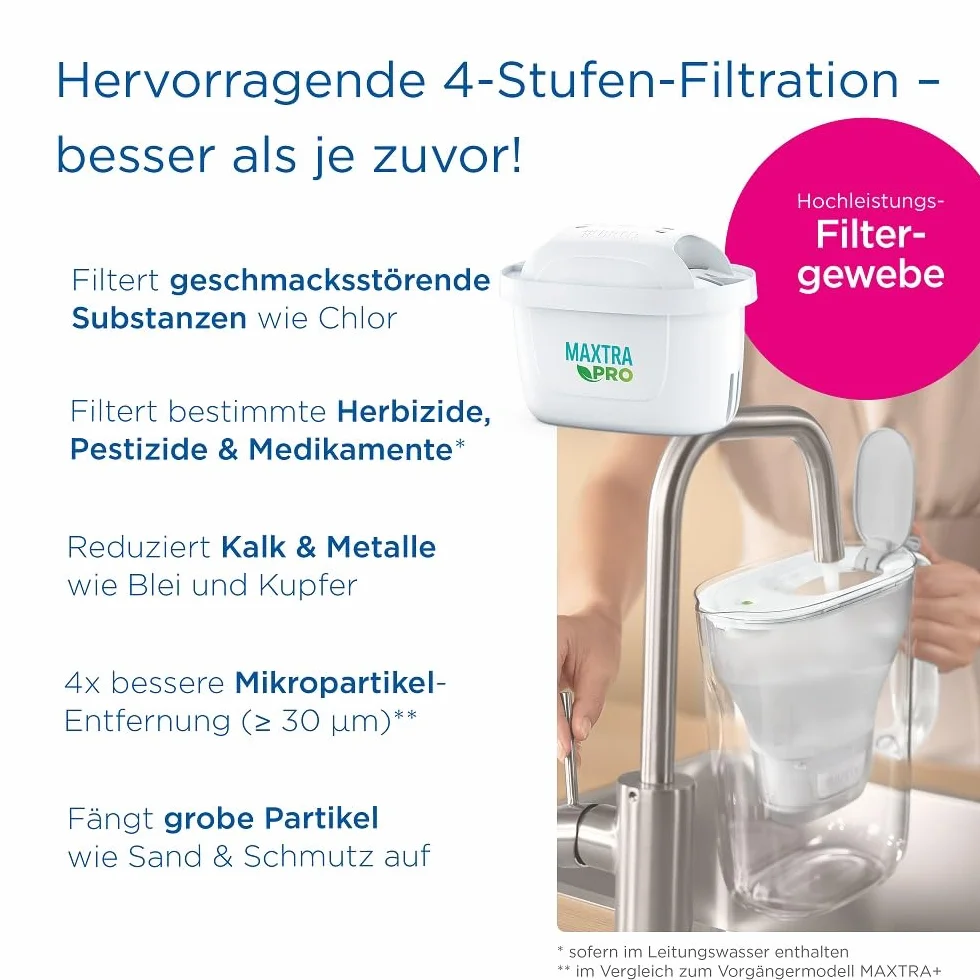 BRITA Dzbanek z filtrem wodnym Marella XL Blue (3,5 l) w zestawie 1 x wkład MAXTRA PRO All-in-1 - dostosowany do lodówki dzbanek z cyfrowym LTI i pokrywką redukującą chlor, wapno i zanieczyszczenia.