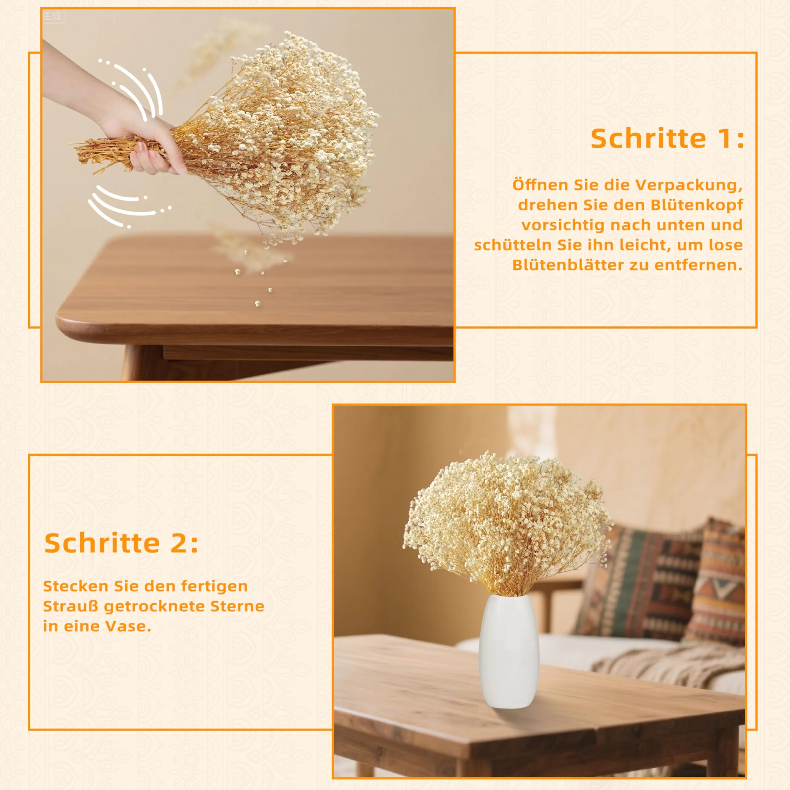 Gypsophila suszona, 2500+ pąków kwiatowych suszonych kwiatów białe naturalne suszone kwiaty łyszczec na ślubne bukiety ślubne dekoracja z trawy pampasowej