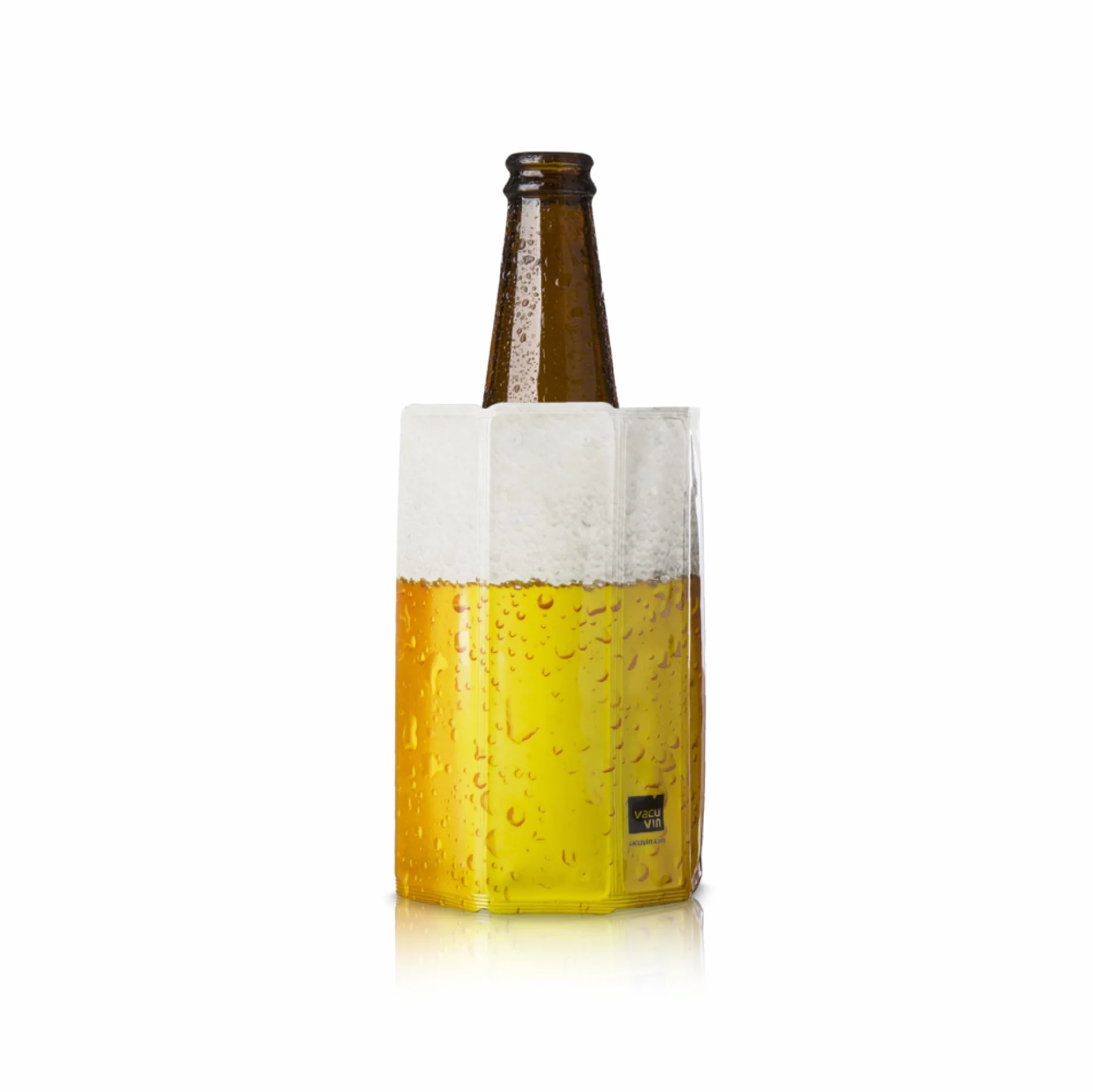Vacu Vin 38549606 Chłodziarka Do Piwa, Silikon, 0.3-0.5 L, Biały/Złoty