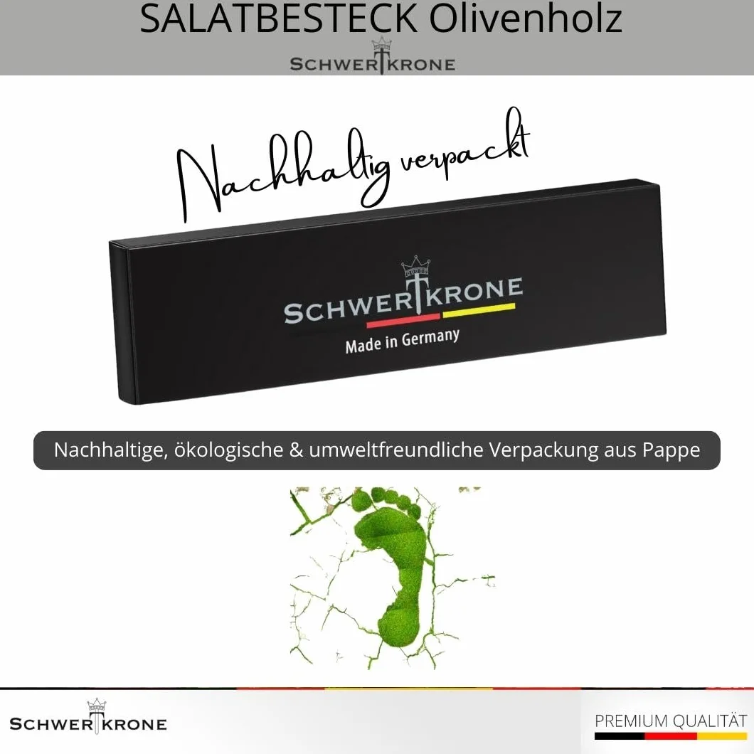Schwertkrone Sztućce do sałatek z drewna oliwkowego 30 cm
