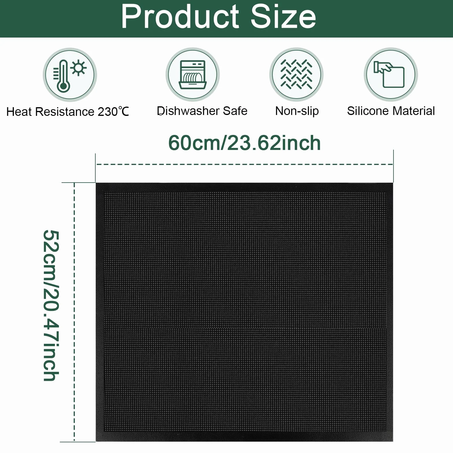 Mata silikonowa ochronna do płyty indukcyjnej 60 x 52 cm termoizolacyjna
