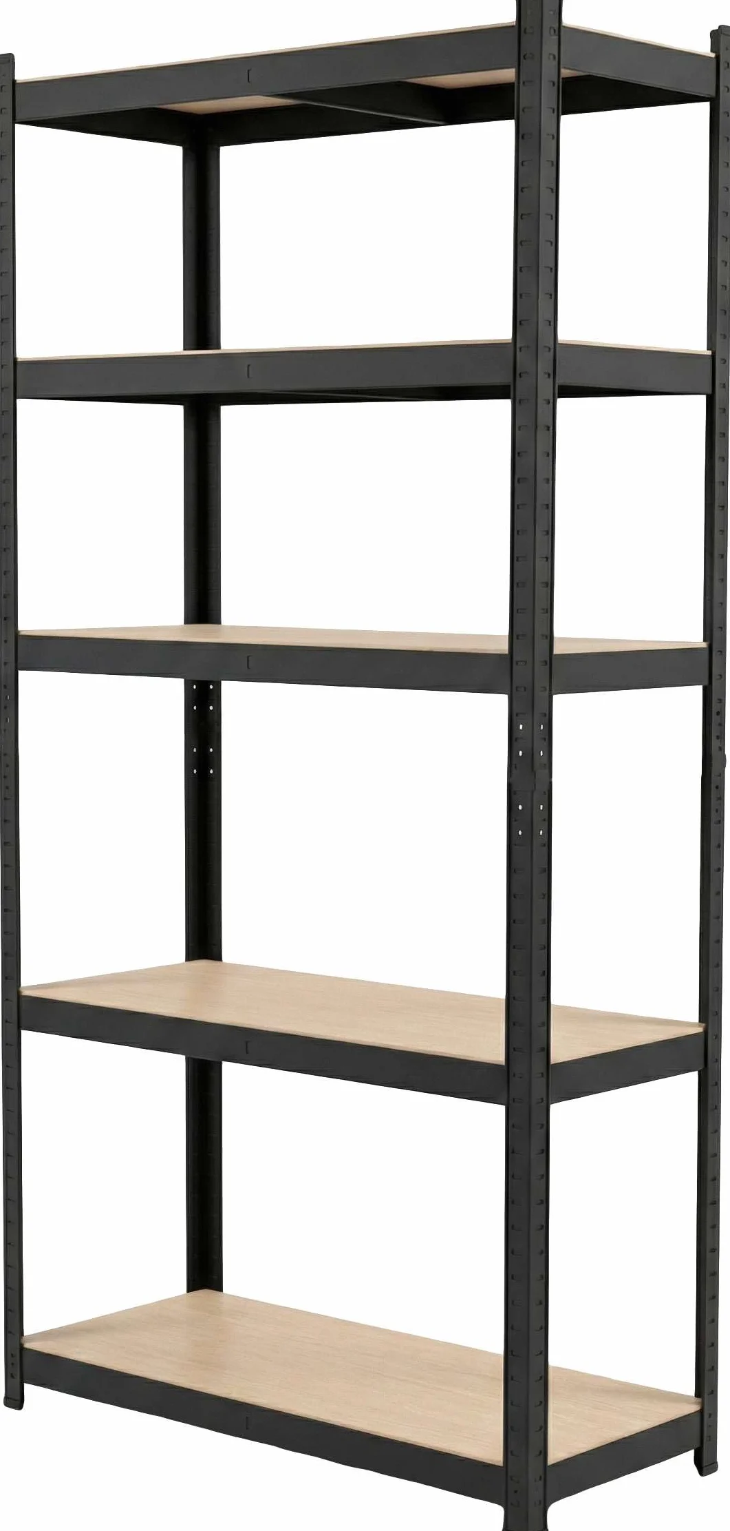 PROLINE Regał Metalowy Magazynowy 180x90x40 cm 5 Półek 875 kg Czarny Warsztatowy Garażowy Wciskany Bezśrubowy