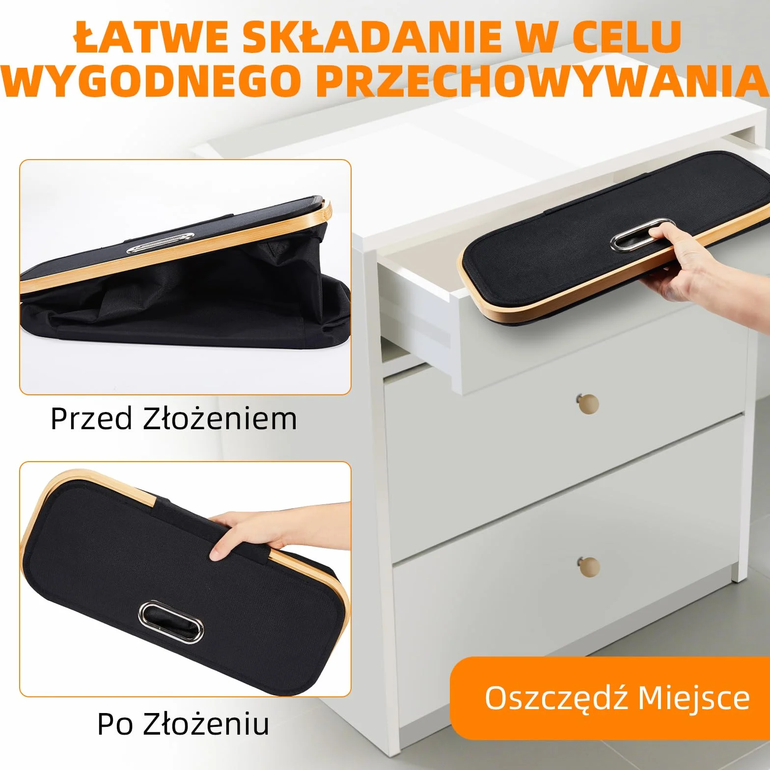 OUSFOT Kosz do Przechowywania Papieru Toaletowego, 32L Organizer Lazienkowy z Pokrywką do przechowywania 12 rolek Kosz na Papier Toaletowy Czarny