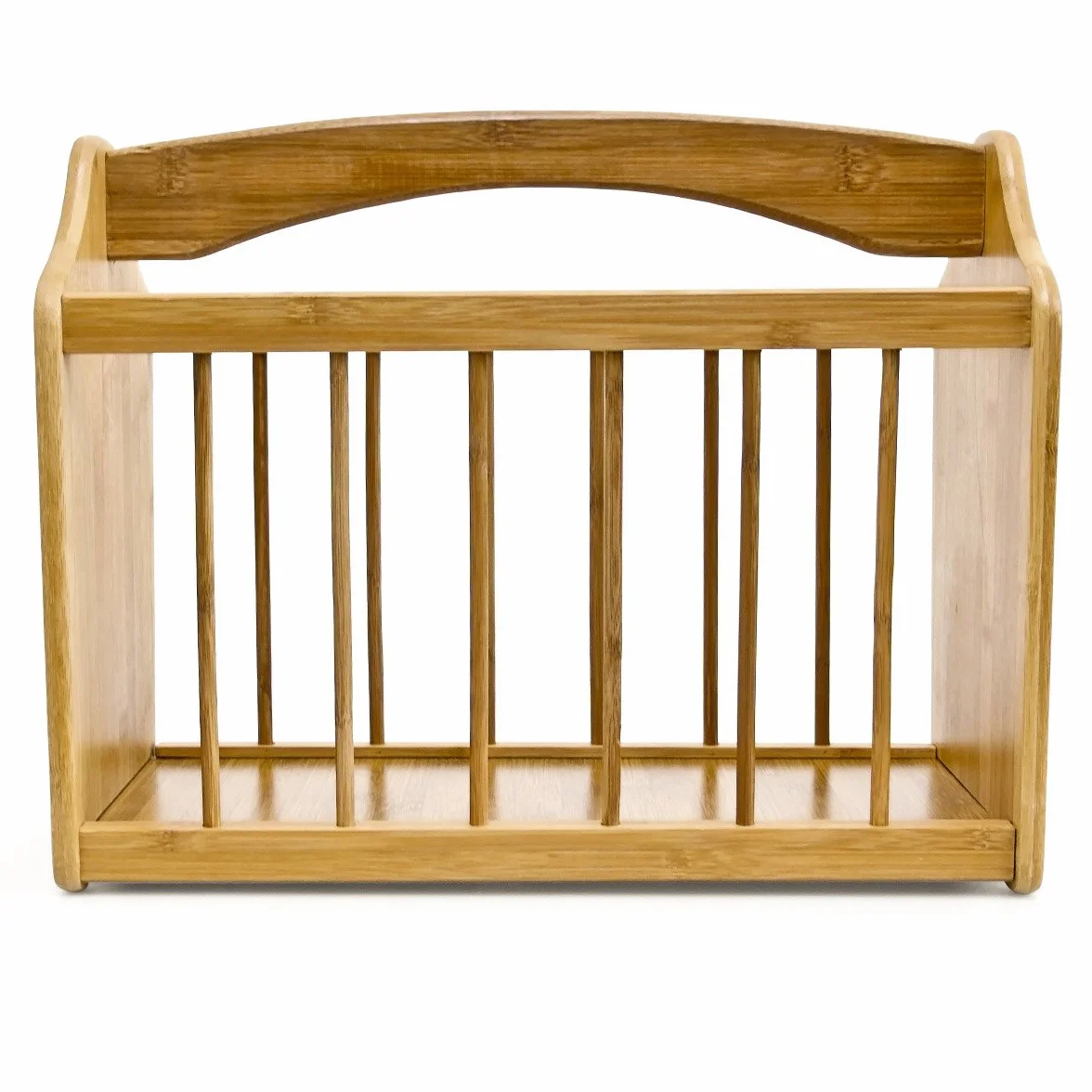 Relaxdays Stojak na czasopisma bambus 33x42x21 cm naturalny brąz