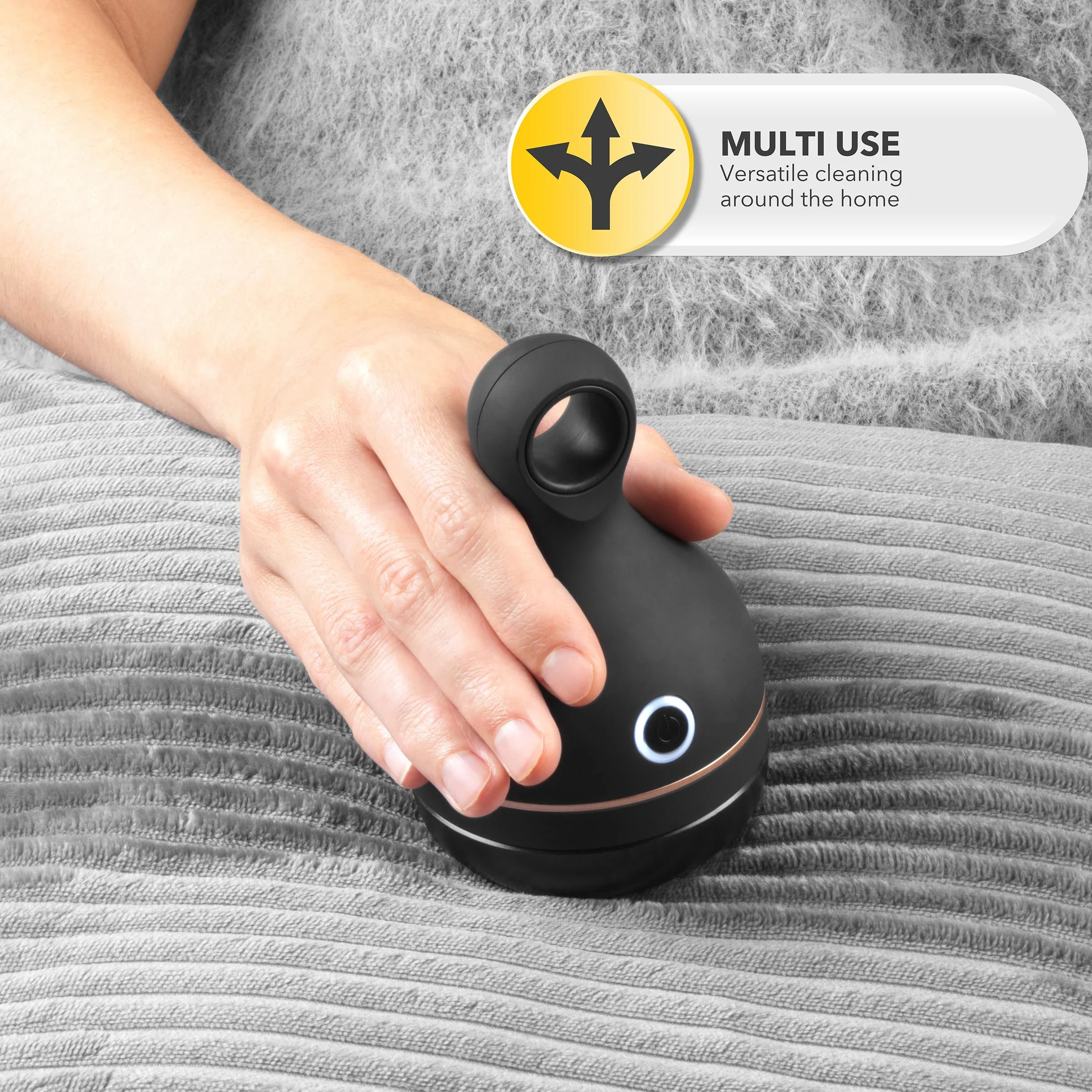 Beldray BEL01034 Cordless Electric Lint Bobble Remover, Rechargeable & Reusable, 45 Minutes Operating Time, Multi Use, XL Head, Suitable Pilling On All Fabrics, Clothing & Upholstery, Rose Gold/Black