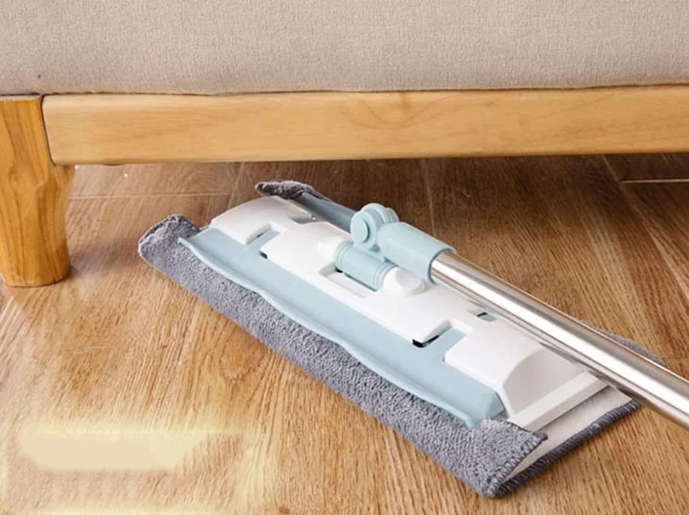 Regulowane mopy do czyszczenia podłóg, wyciągany mop na sucho z uchwytem teleskopowym, płaski mop podłogowy z mikrofibry mop do kurzu do laminatu twardego drewna