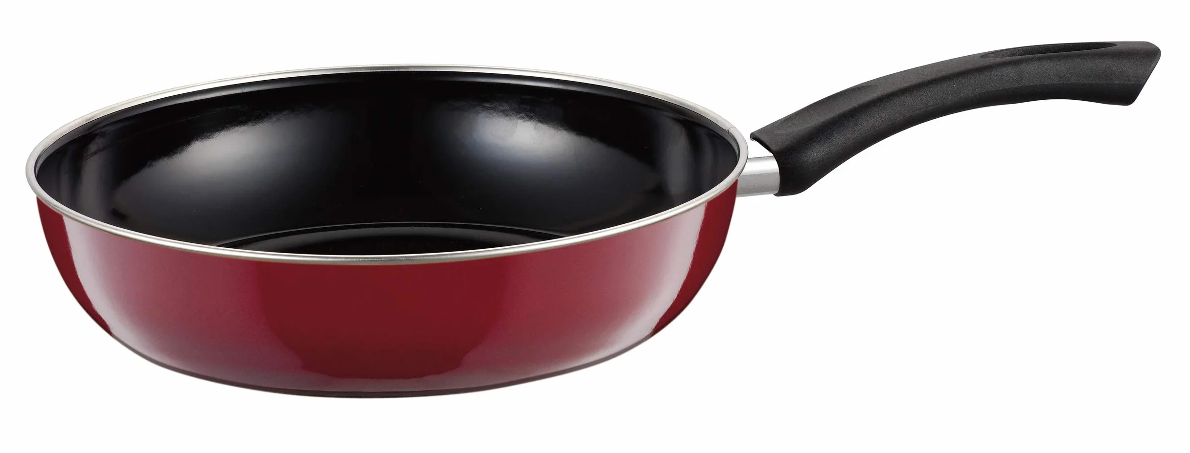 Riess, 0558-008, 5-częściowy zestaw emalii, NOUVELLE, ROSSO EXTRA MOK, składa się z: garnka do mięsa ze szklaną pokrywką 16, 20, 24 cm, rondel ze szklaną pokrywką 20 cm, patelnia emaliowana 28 cm