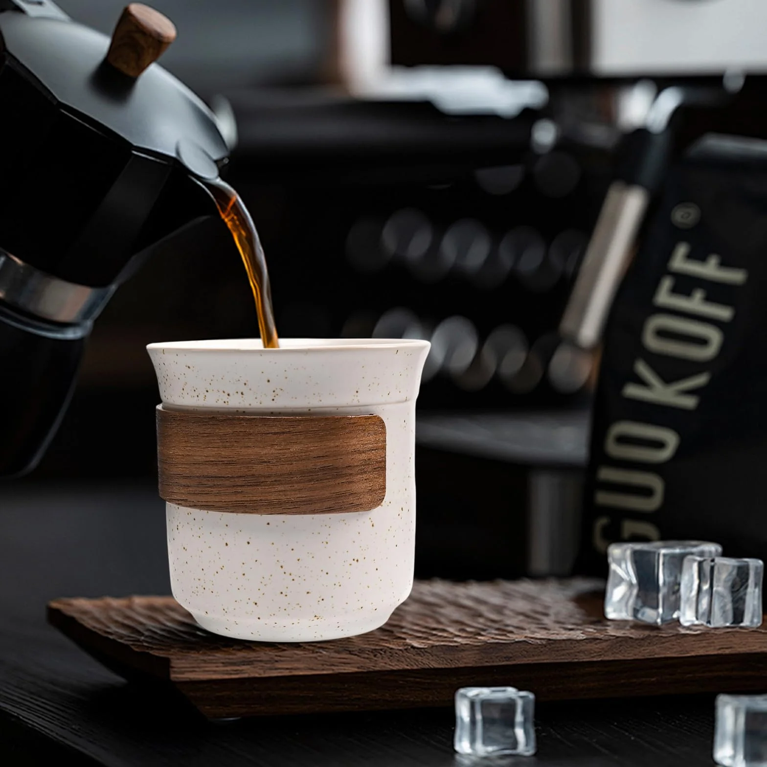 Zestaw 2 ceramicznych filiżanek do espresso 190 ml Cortado Doppio