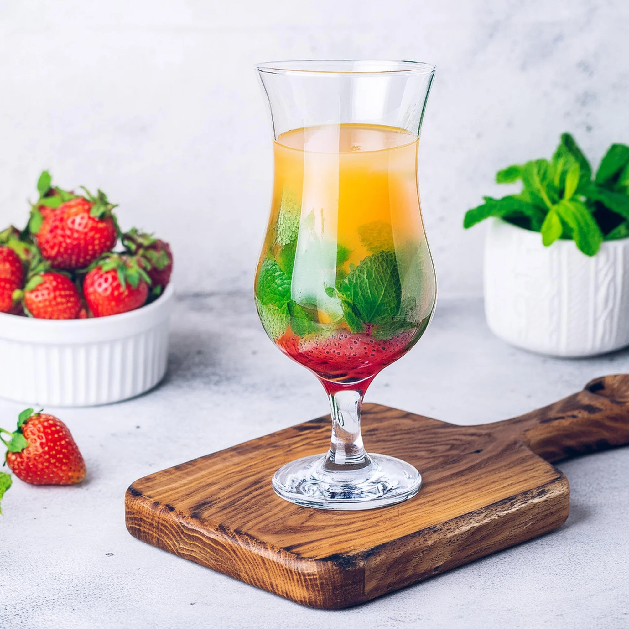 Glasmark KROSNO, Zestaw 6 Szt. Kieliszków do Koktajli i Drinków, 420ml, Pina Colada, Long Drinki, Milkshake, Szkło Wysoki Połysk