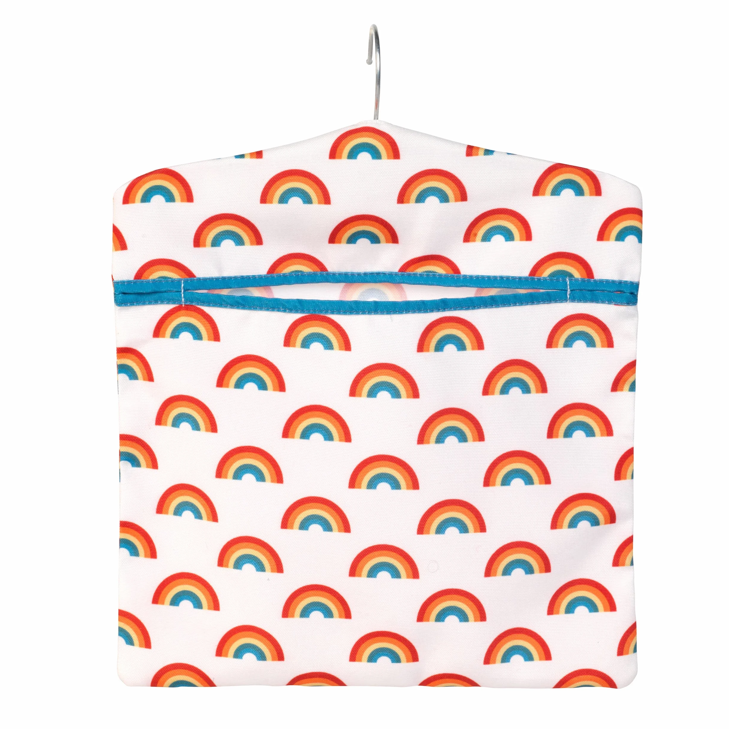 Beldray® LA081544EU7 torba na klamerki w kształcie tęczy | łatwy haczyk do zawieszenia | mieści do 50 śledzi | 33 x 30 cm | turkusowy/biały/czerwony