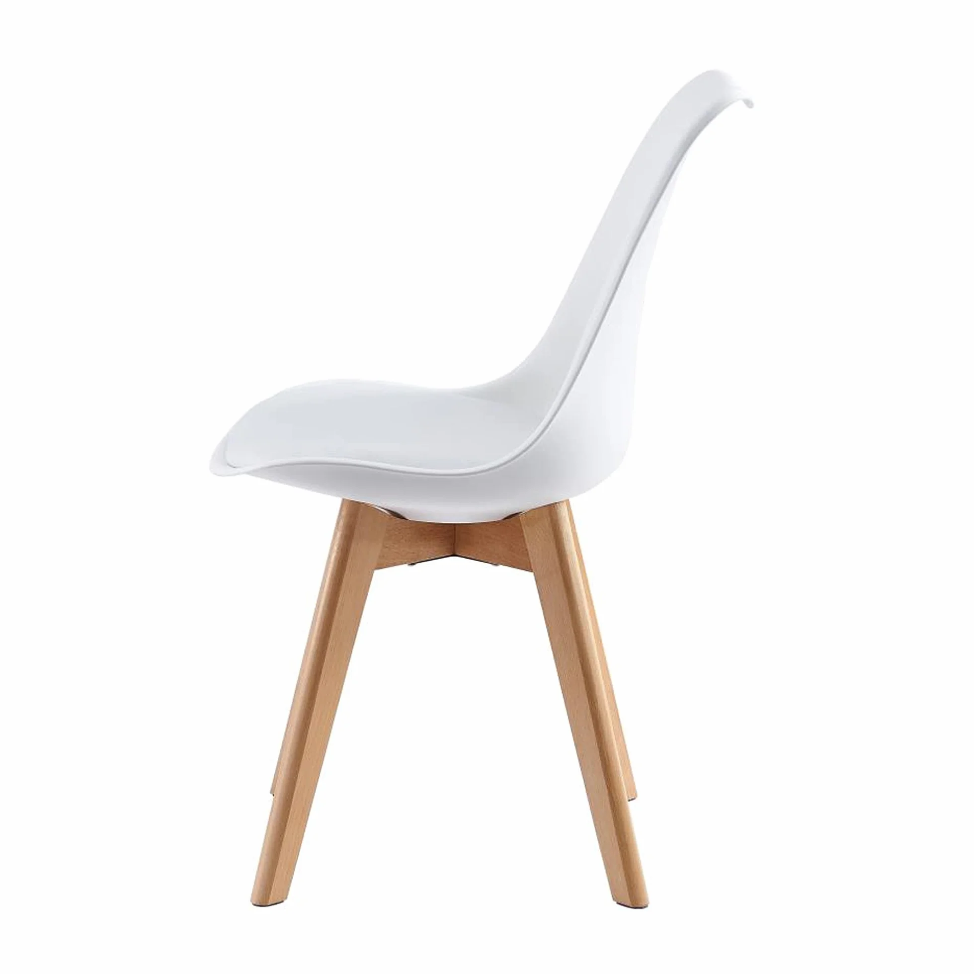 mcc direct Zestaw 4 krzeseł do jadalni, do kuchni, biura, poczekalni, krzesło designerskie Eva (Biały)