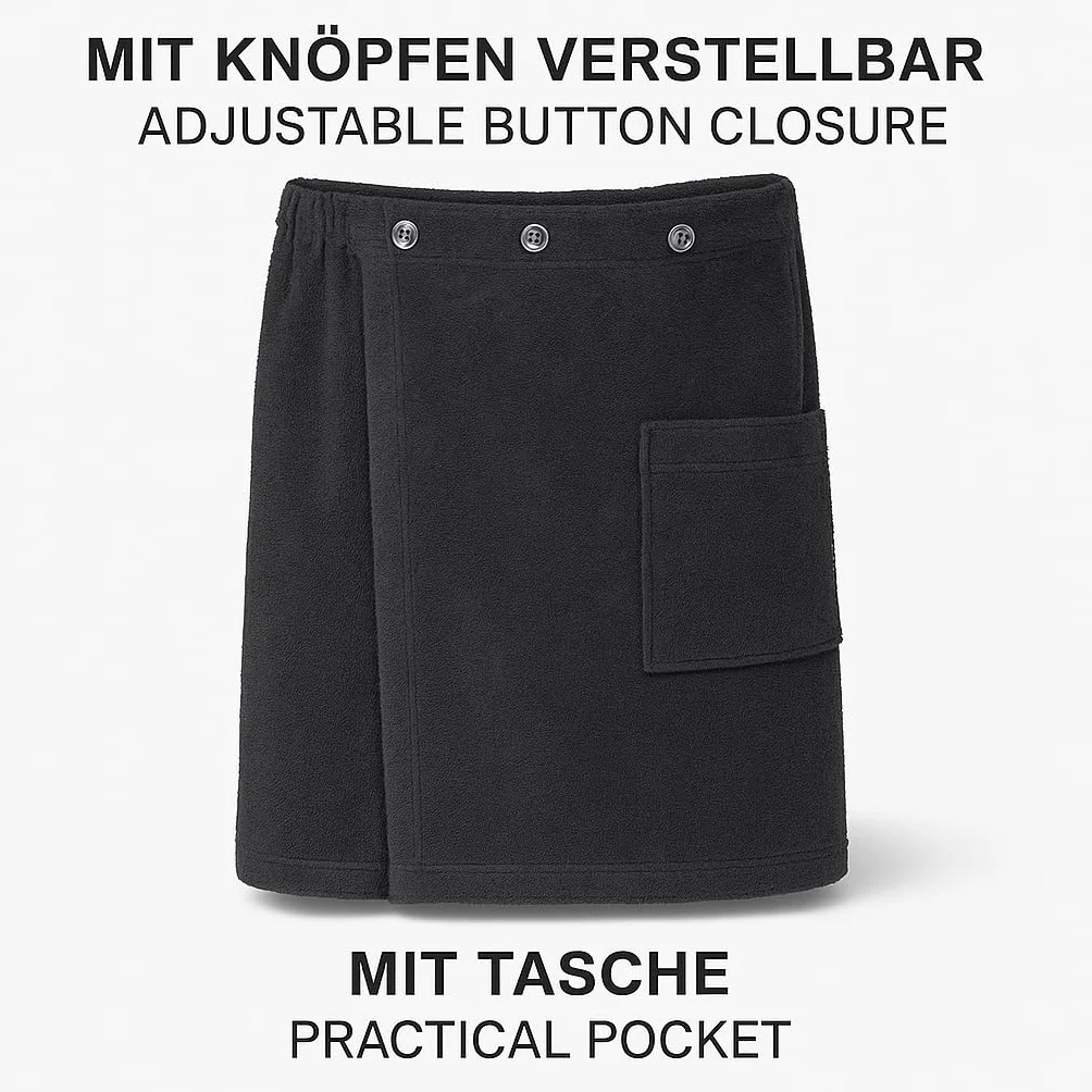Betz kilt do sauny Berlin – ręcznik do sauny dla mężczyzn z 100% bawełny, 420 g/m² – regulowany za pomocą guzików i gumowego ściągacza - ręcznik do sauny z kieszenią, kilt do wellness i spa, kolor