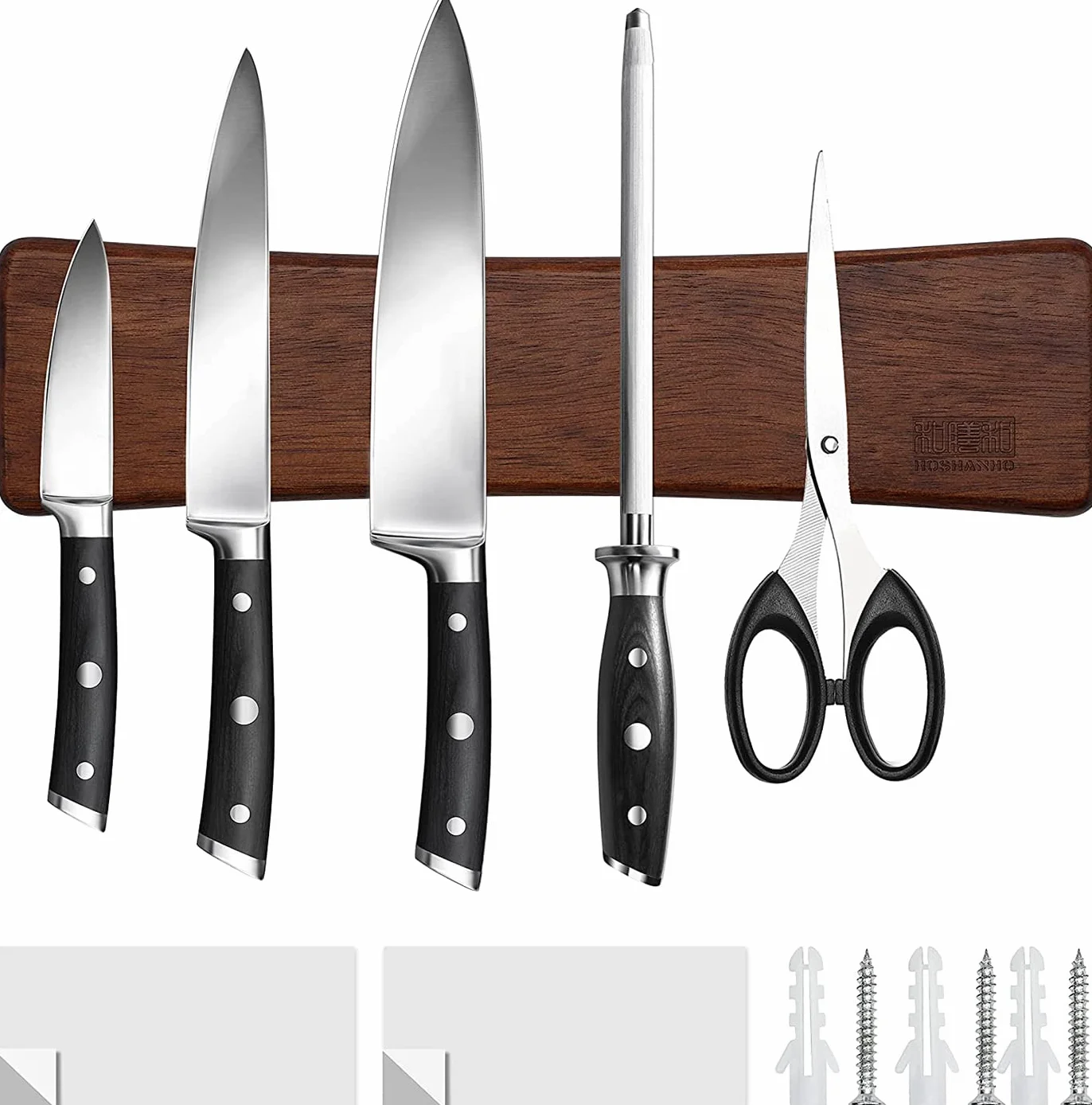 HOSHANHO Listwa magnetyczna na nóż 40 cm drewno akacjowe