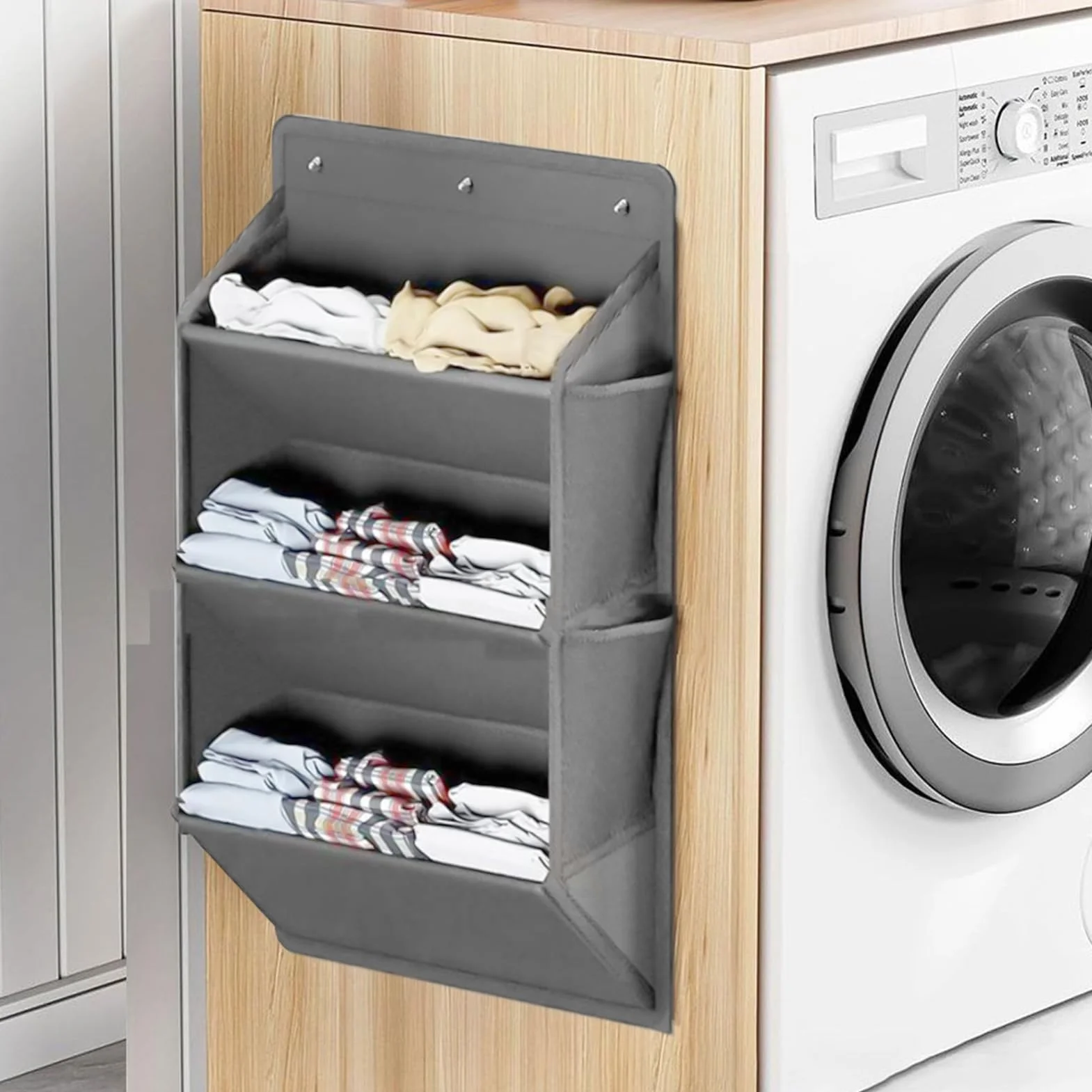 Stojak buty do kampera – 3-warstwowy pionowy organizer do drzwi wej?ciowych, pralnia z montowanymi ?cianie stojakami do przechowywania, pó?ka wisz?ca do szafy, sypialni, ?azienki, kuchni