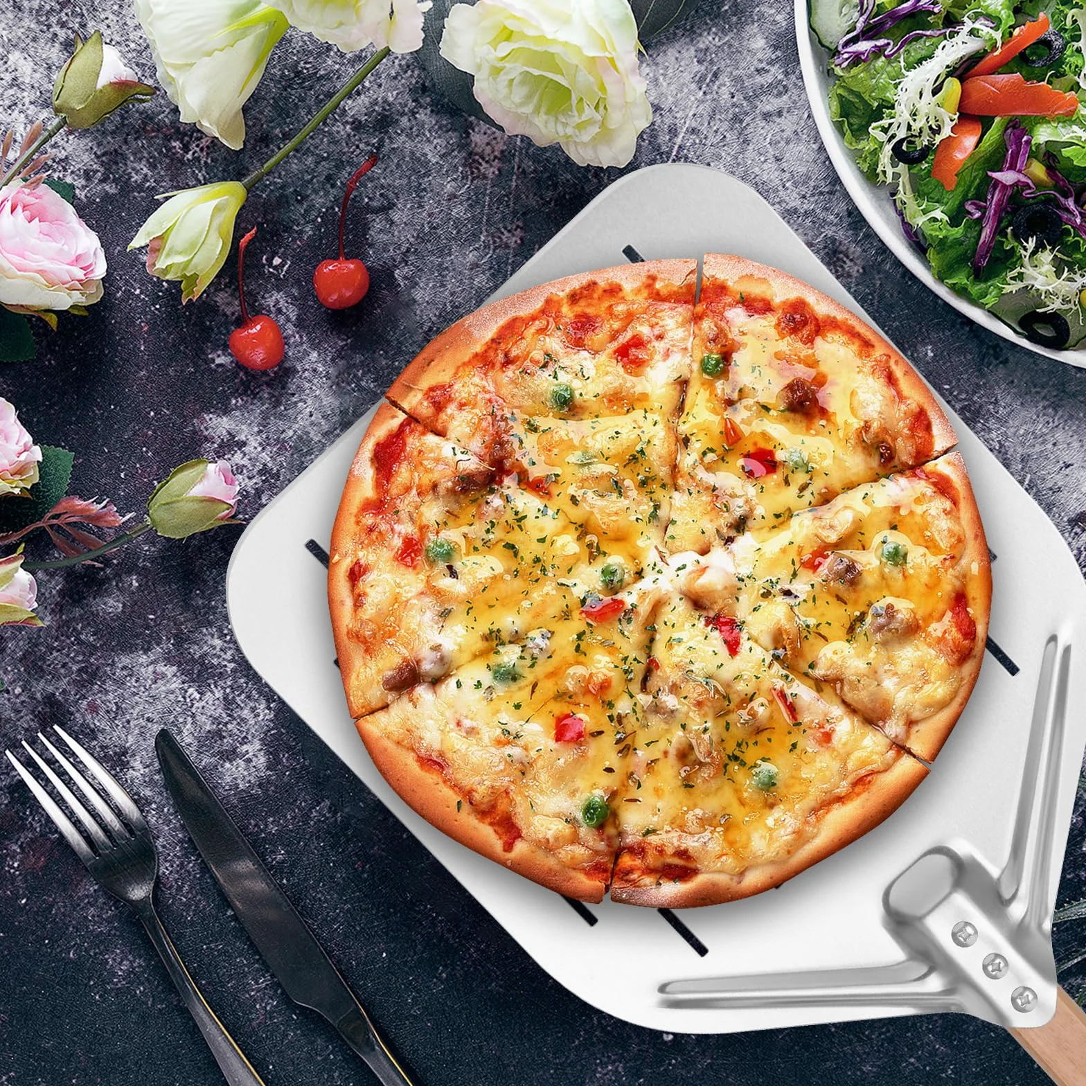 Łopatka do pizzy 40 * 30 cm 12 cali z dużą powierzchnią i zdejmowanym uchwytem Łopatka do pizzy