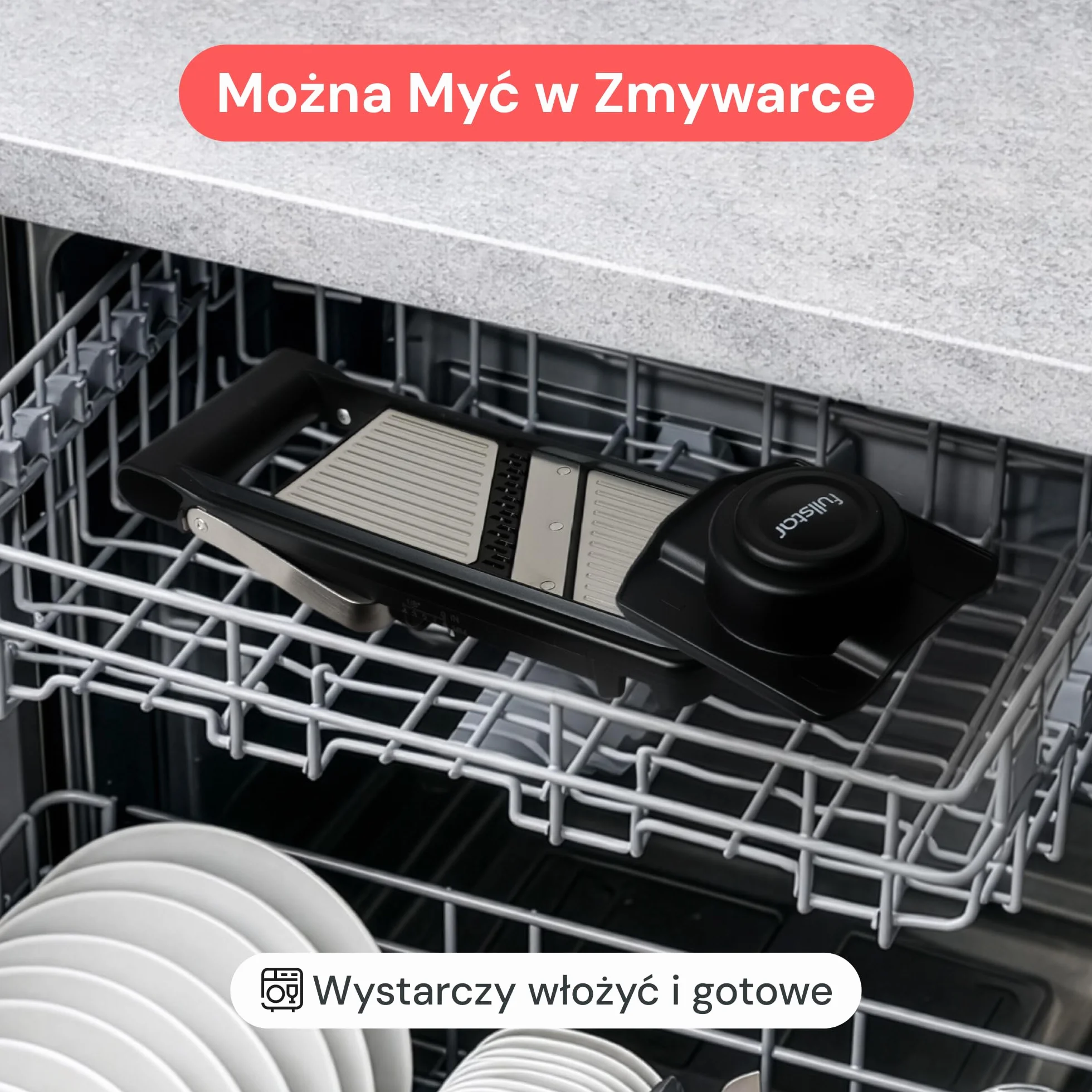 Fullstar Mandolina do Warzyw 2 w 1 ze Stali Nierdzewnej - Regulowana Grubość 1-4 mm - Krajalnica Mandolina z Ostrzem Julienne do Ziemniaków, Owoców, Warzyw i Sera - Mandolina Regulowana