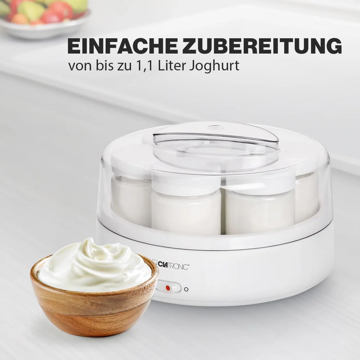 Clatronic Urządzenie Do Robienia Jogurtu, 14 W, Biały, 7x 160 ml