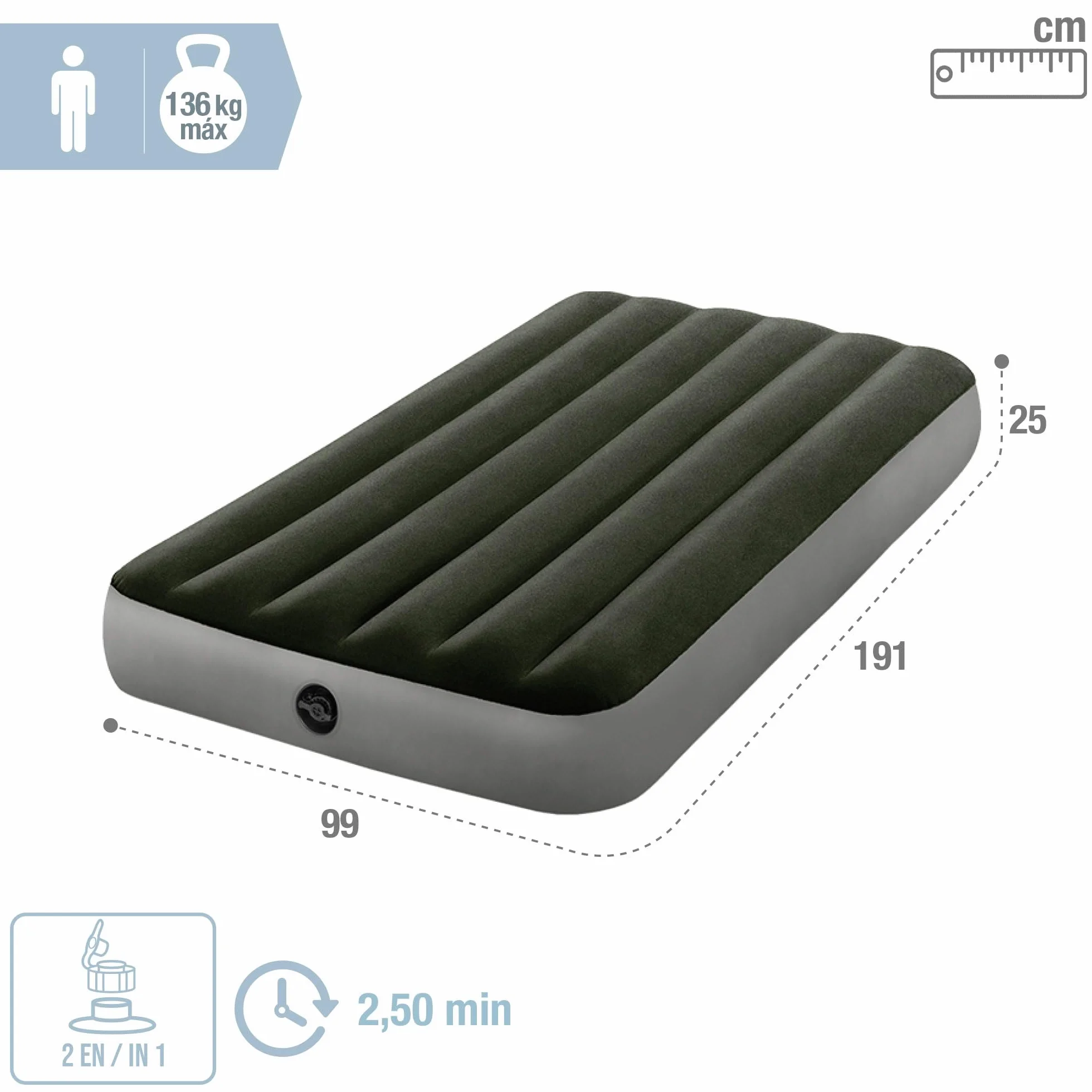 TWIN DURA-BEAM PRESTIGE AIRBED WITH BATTERY PUMP