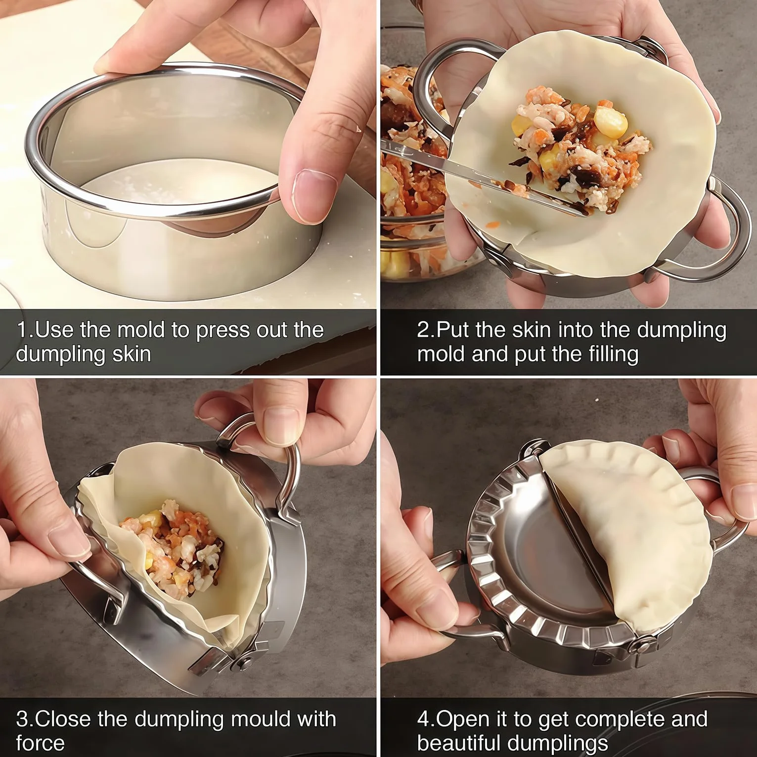 GUO-YING 2 sztuki foremek do wykrawania pierogów, ravioli ze stali nierdzewnej