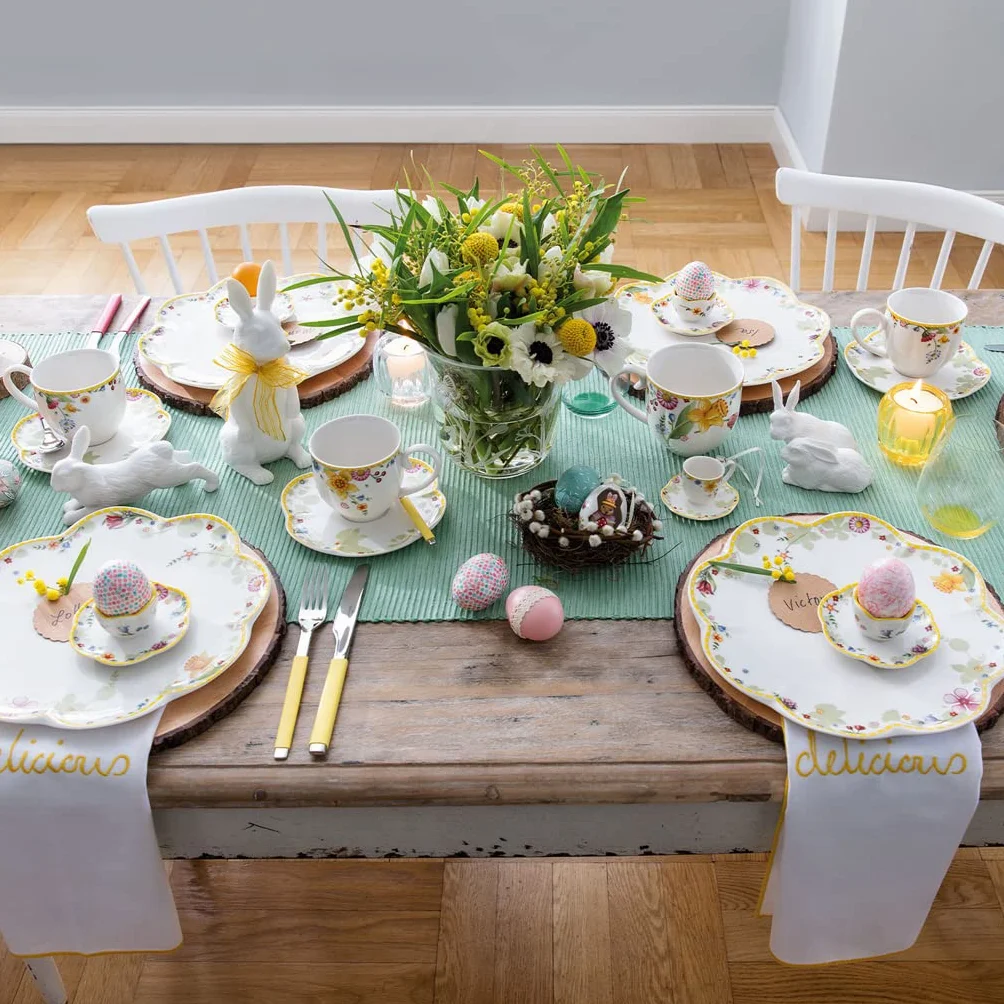 Villeroy & Boch Spring Awakening kieliszek do jajka ze spodkiem porcelana premium biały/kolorowy