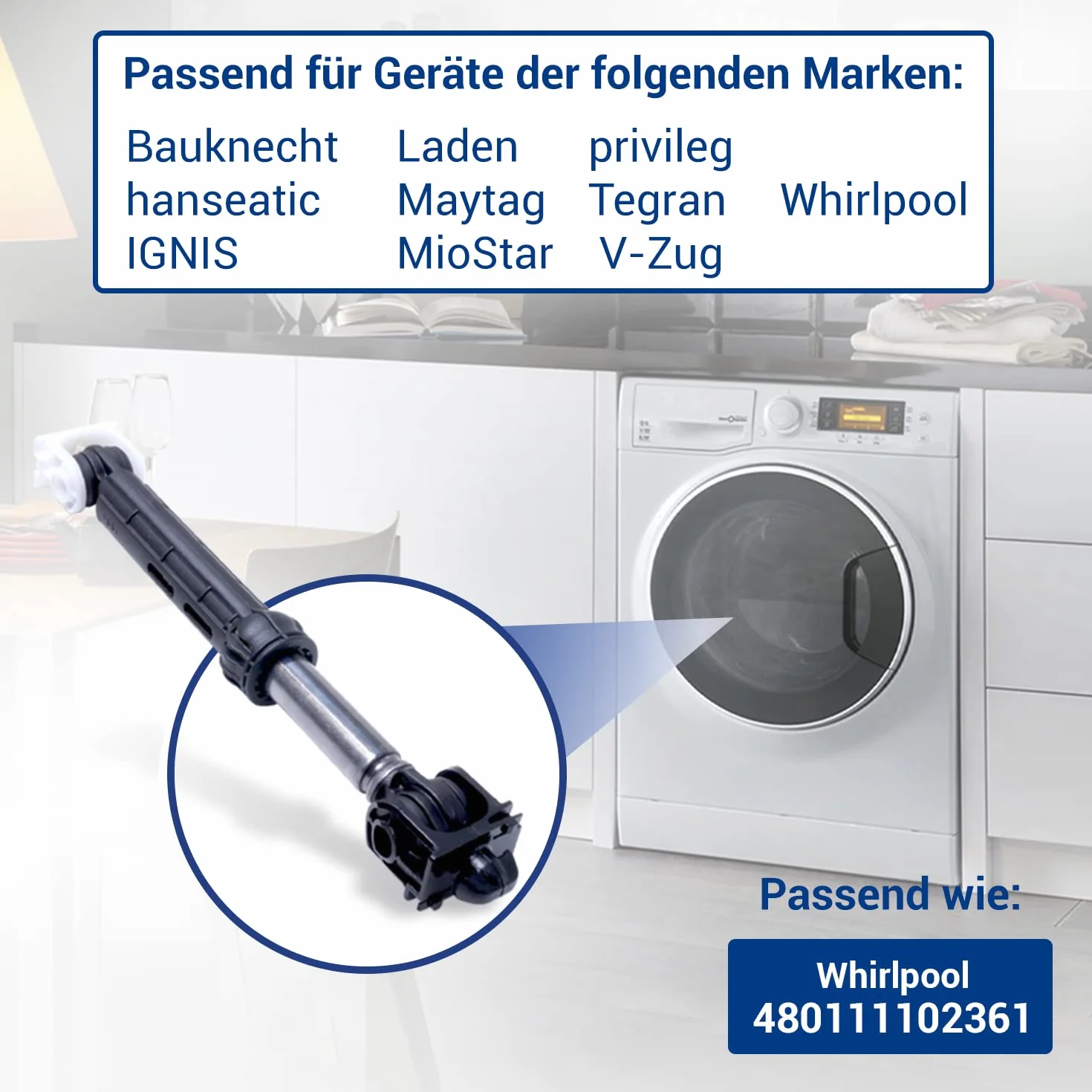 VIOKS Pralka Amortyzator 120N zamiennik do Bauknecht 48011102361 Amortyzator drgań pralka Whirlpool sklep Ignis pralka części zamienne
