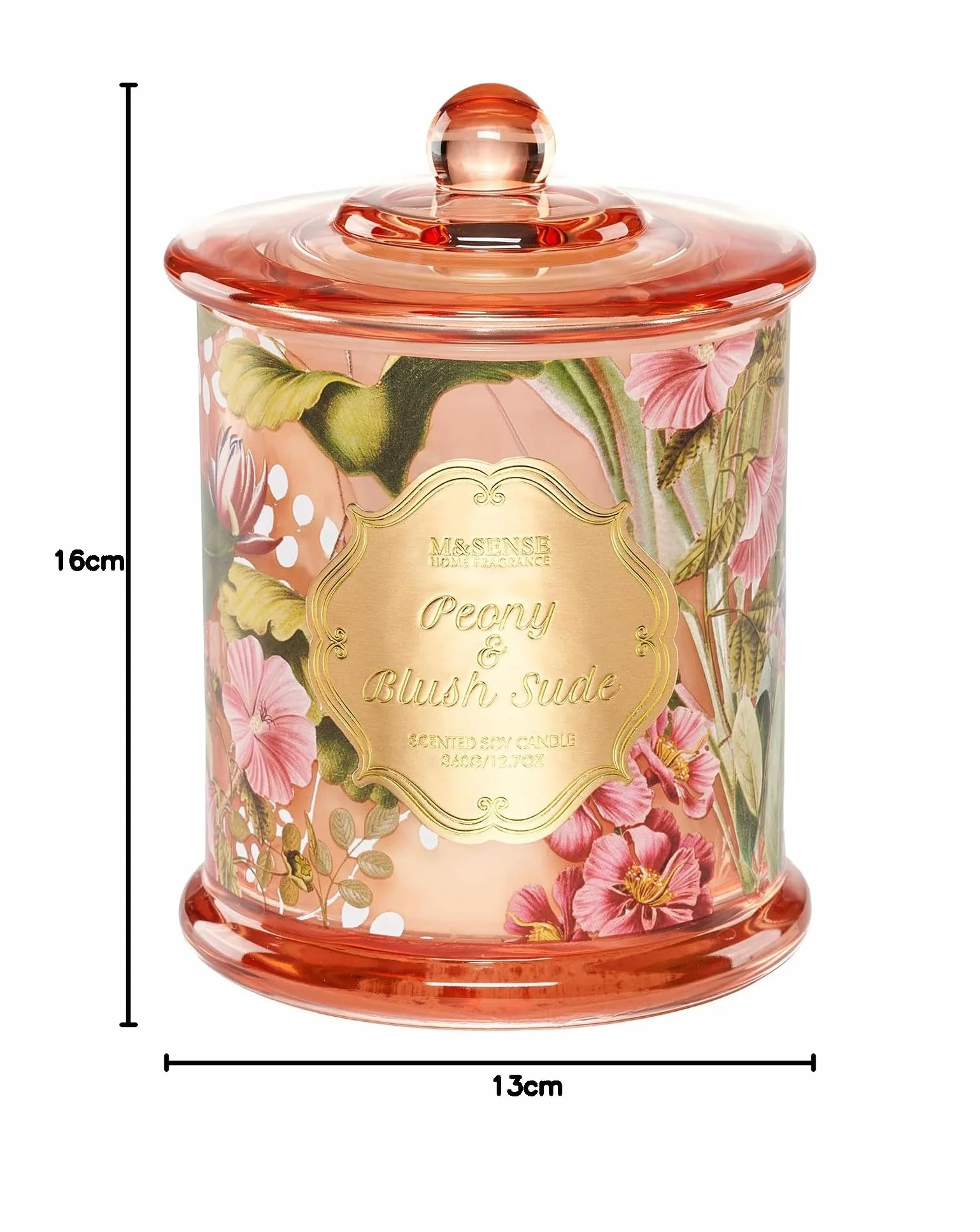 M&SENSE świeca zapachowa sojowa Peony Blush 360g 75h