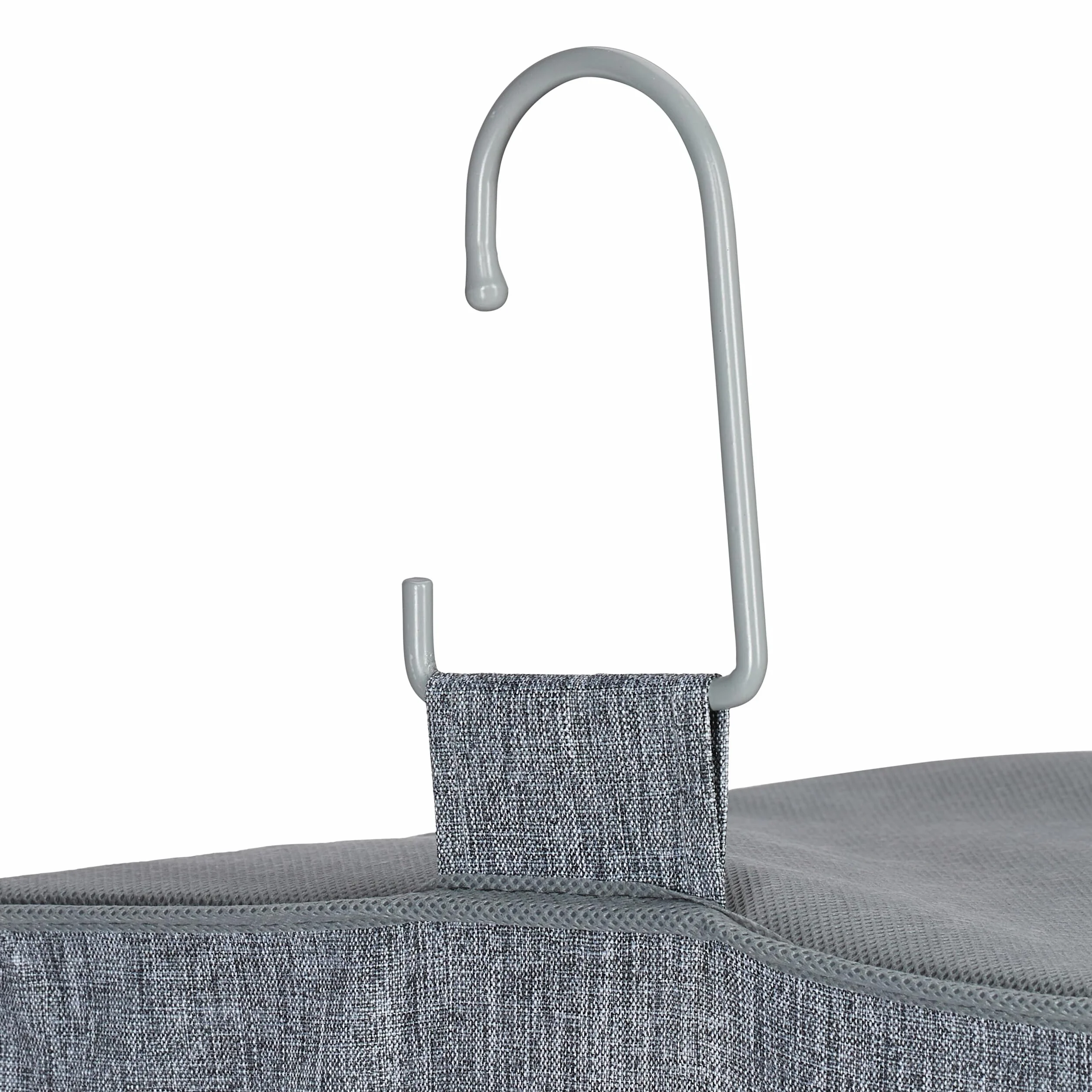 Relaxdays Szafa na ubrania, regał wiszący, 6 przegródek, materiał, wys. x szer. x gł.: 92 x 15,5 x 30 cm, 2 haczyki, schowek na szafę, kolor szary