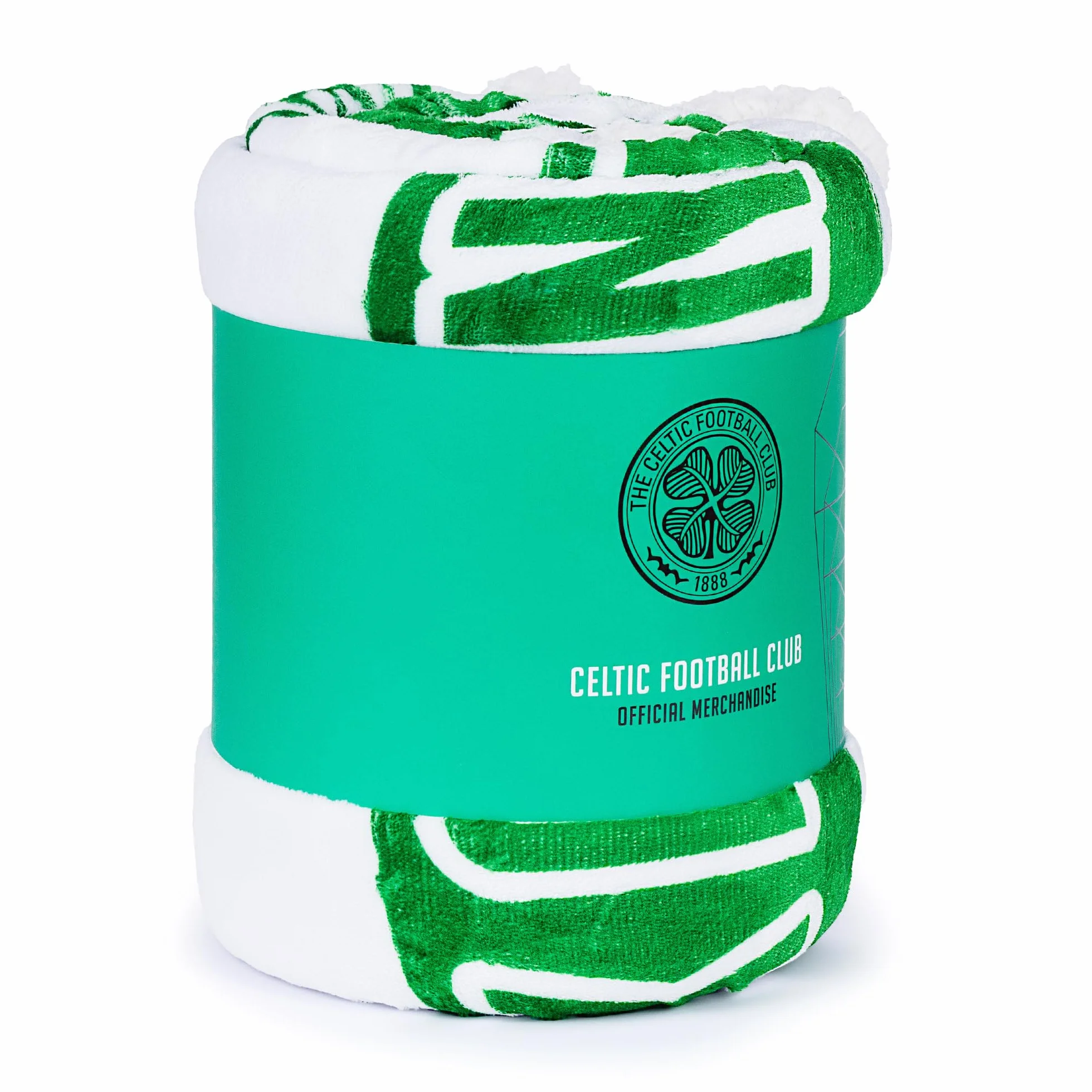 Celtic FC Sherpa koc polarowy – 152 x 117 cm, "You'll Never Walk Alone", oficjalny produkt dla szkockiego klubu Premier SPL
