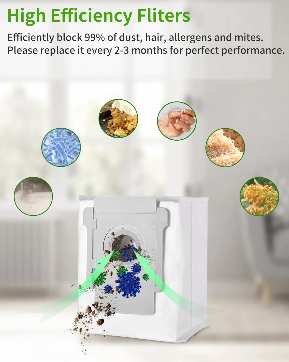10 worków do odkurzacza do iRobot Roomba i7 i7+ i3 i3+j7 j7+S9 S9+ E5 E6 E7 Clean Base, części zamienne kompatybilne z irobotem Roomba, wszystkie modele automatycznych stacji odkurzających, wymienne worki na kurz