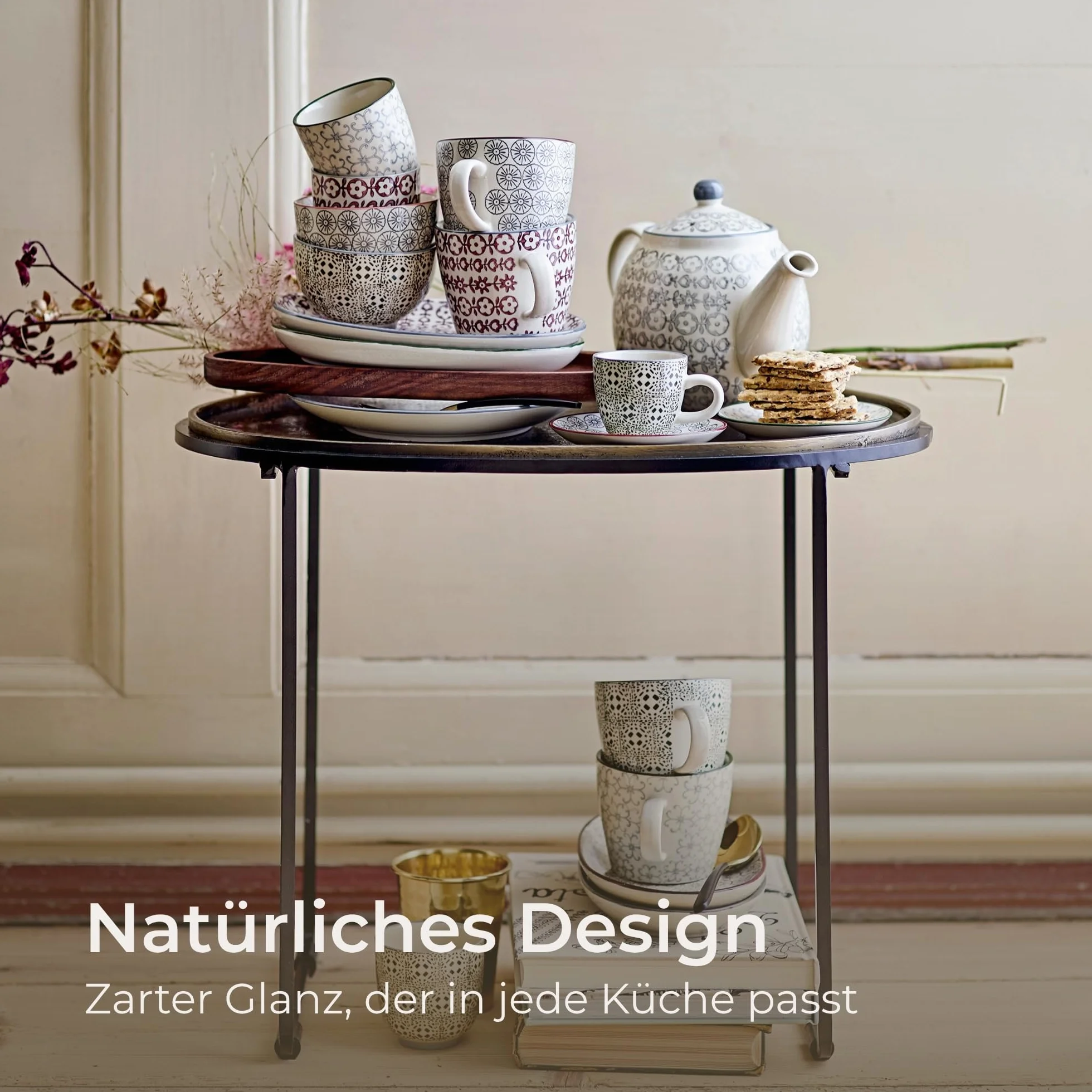 Bloomingville Dzbanek do herbaty Karine, szary, ceramiczny