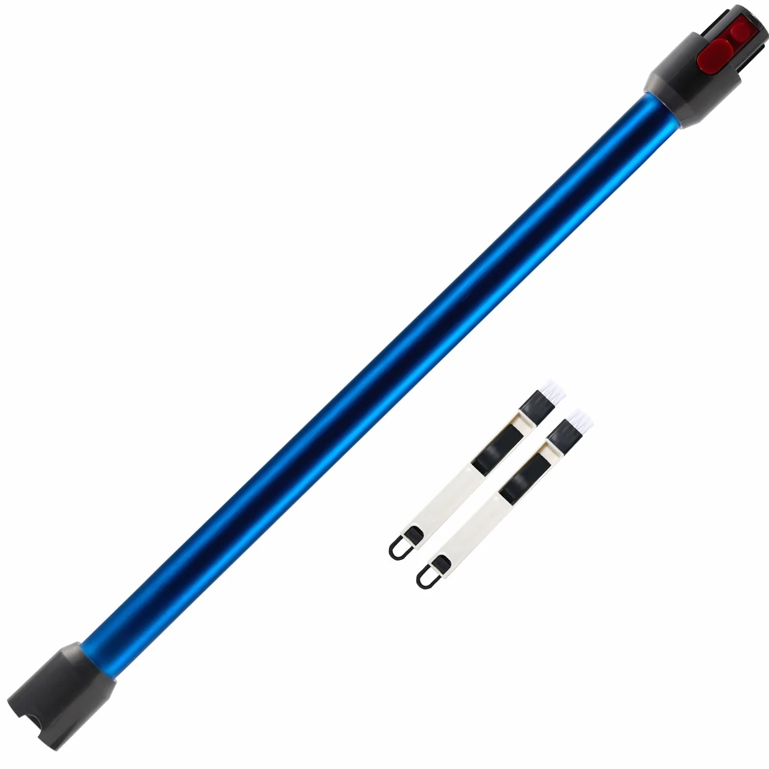 Rura teleskopowa do Dyson - rura przedłużająca kompatybilna z Dyson V7, V8, V10, V11, V15, długość 73 cm, szybkie zwalnianie, sztywne przedłużenie drążka z dwiema małymi szczotkami 2 w 1, niebieska